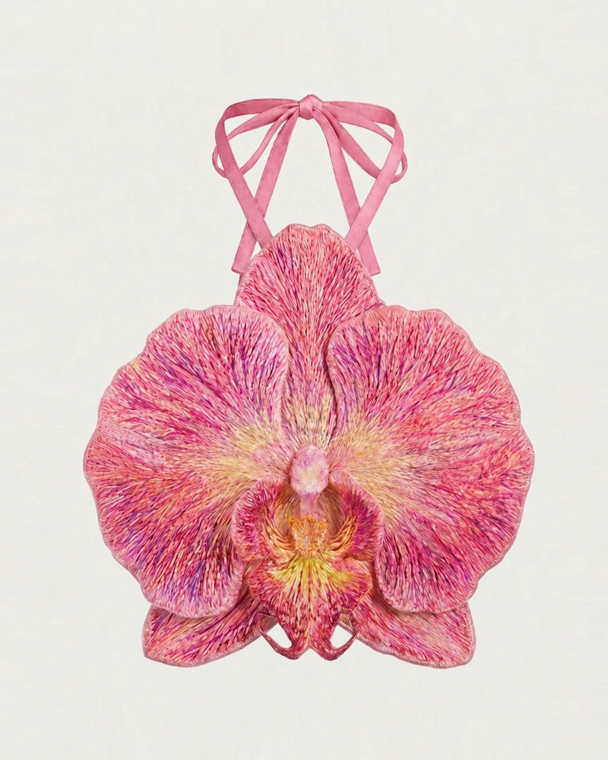 3D Orchid Halter Crop Top - Pink - Image 2