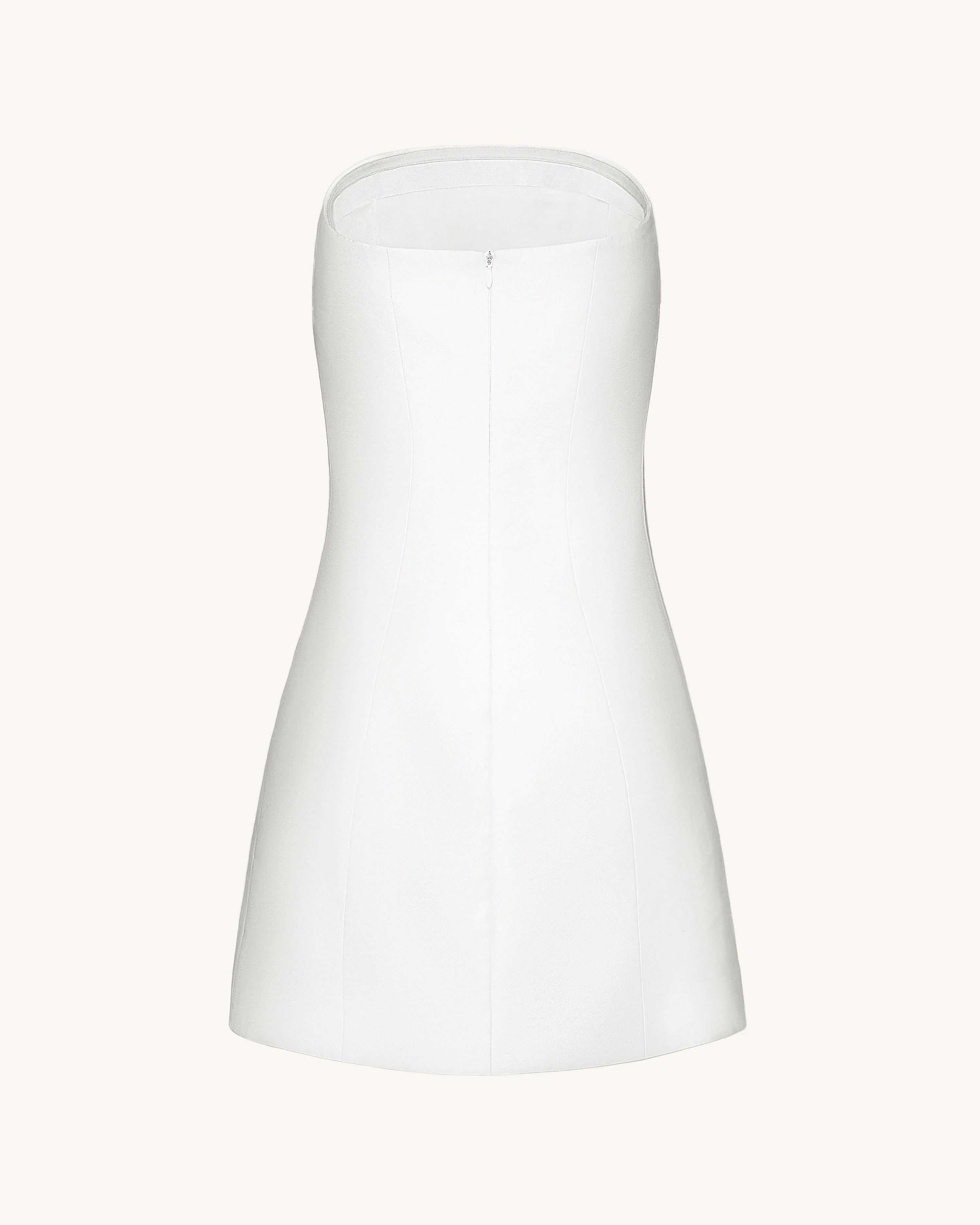 3D Vine Floral Strapless Mini Dress - White - Image 4