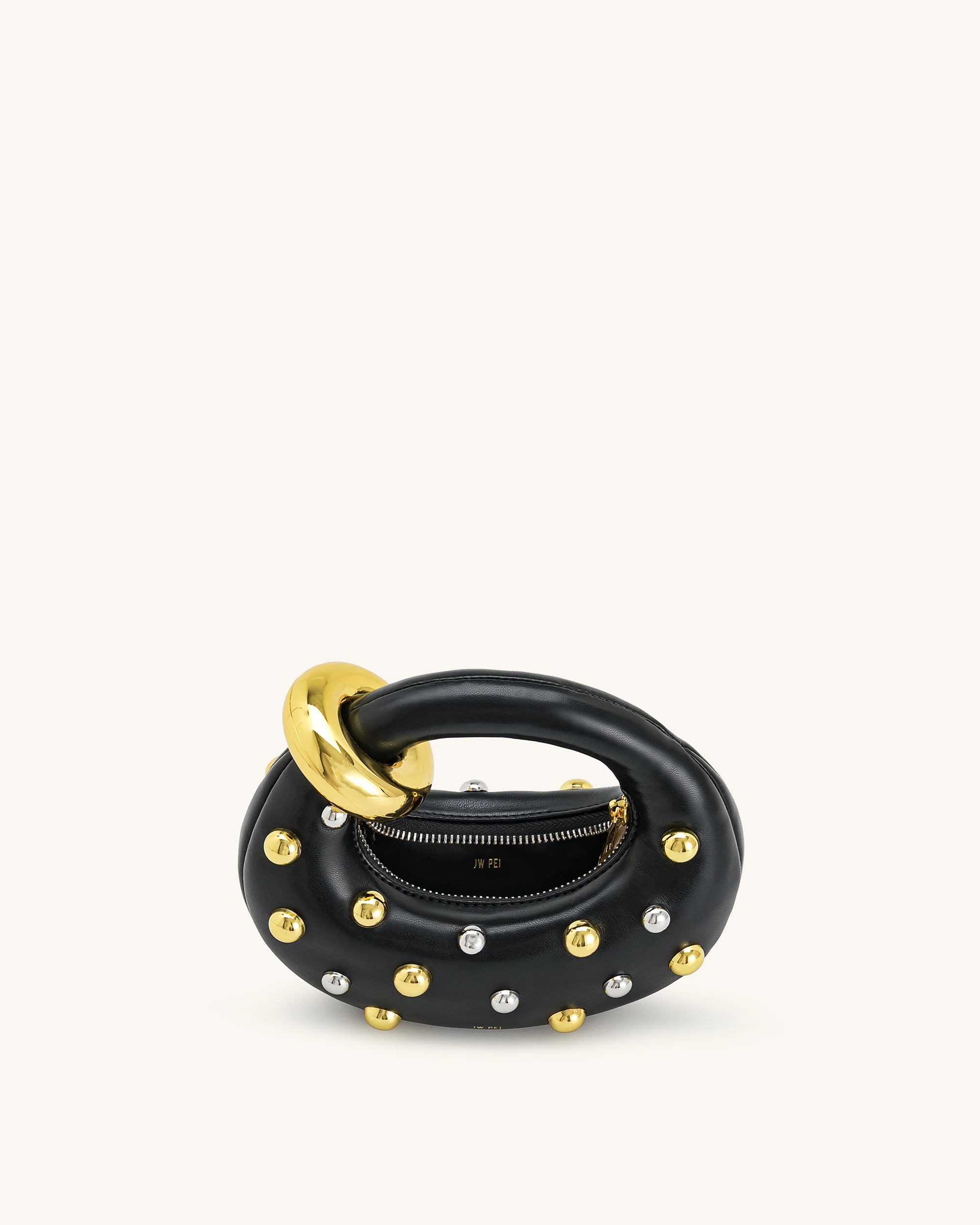 Abacus Studded Mini Top Handle Bag - Black - Image 4