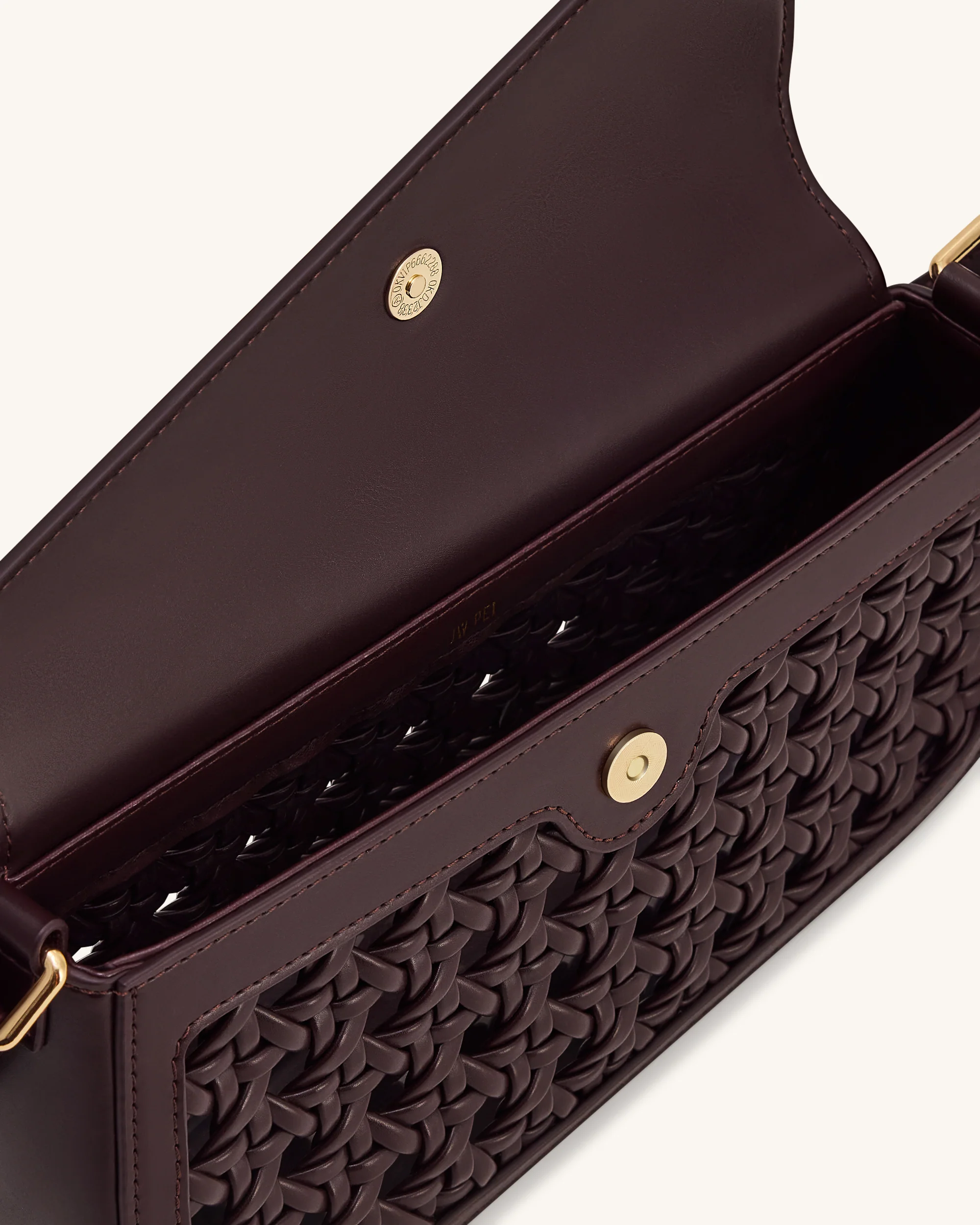 Addisyn Cutout Woven Shoulder Bag - Burgundy - Image 4