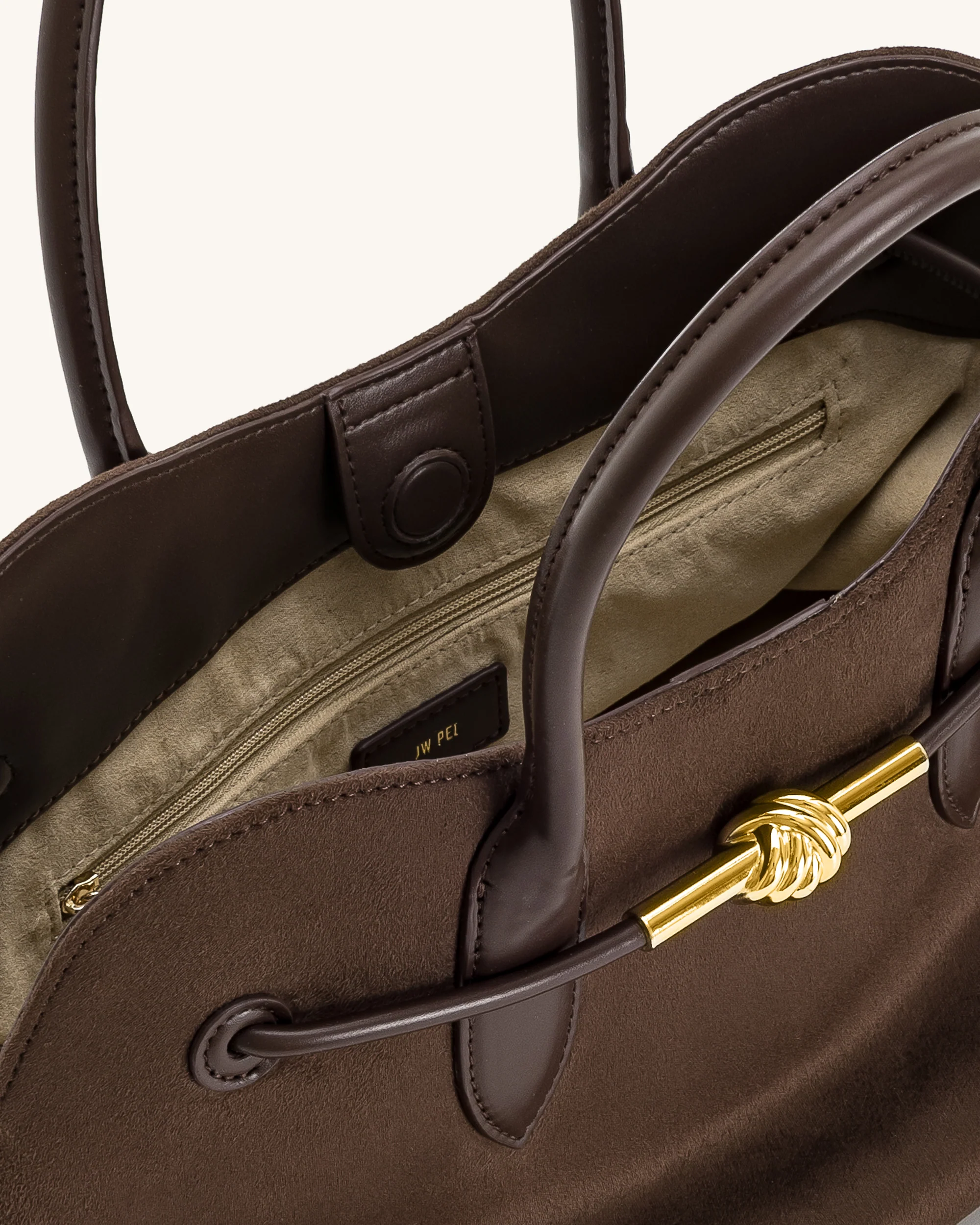 Adele Metal Rope Knot Tote Bag - Mocha Brown - Image 4