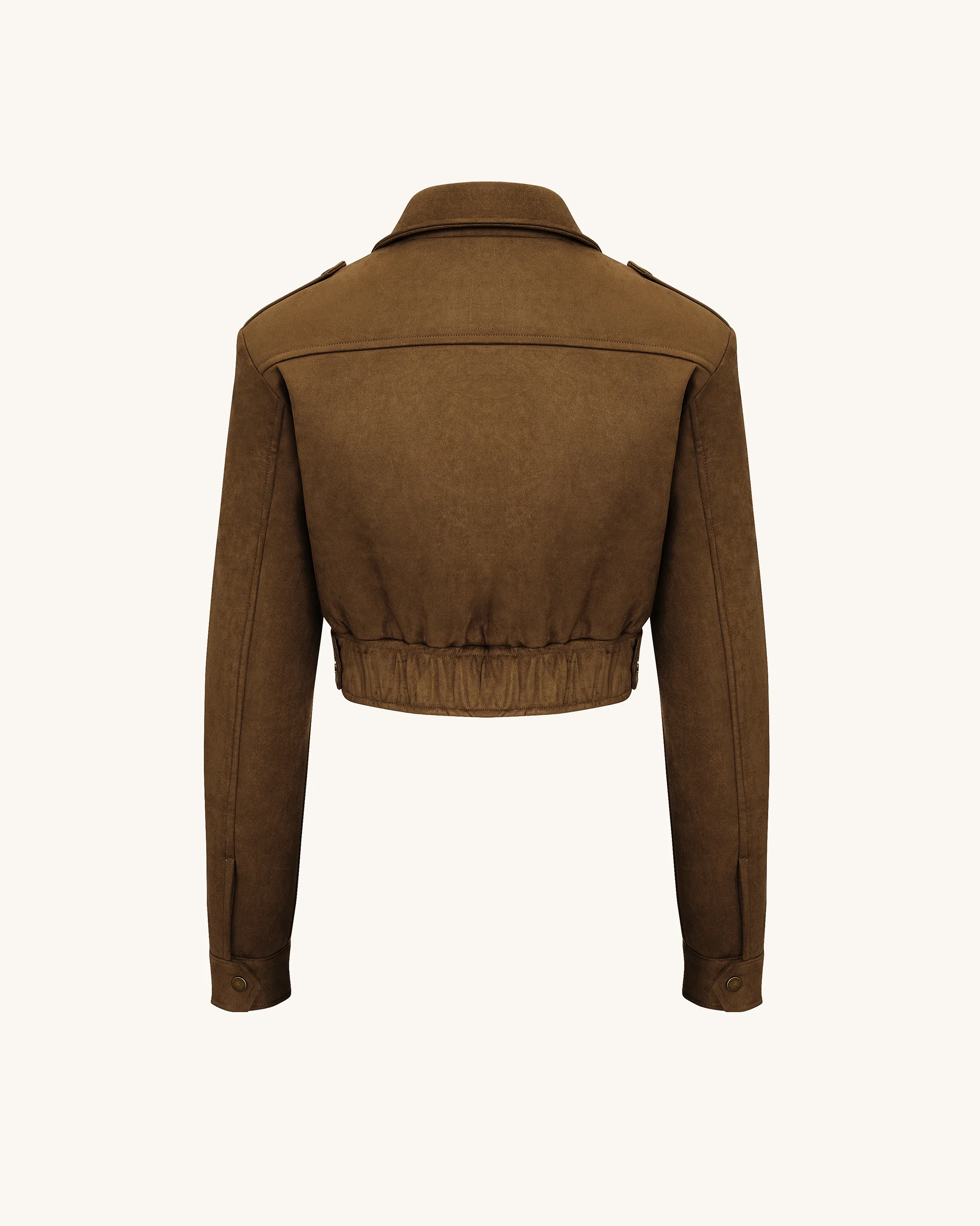 Adeline Faux Suede Jacket - Brown - Image 4
