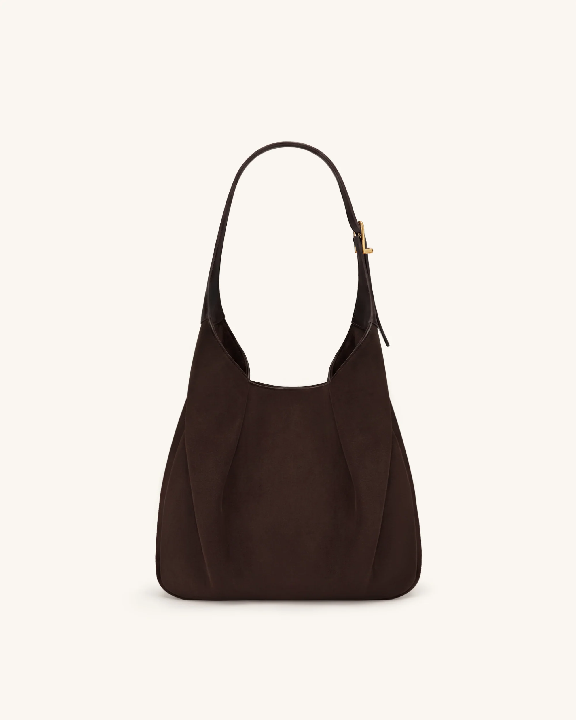 Alina Faux Suede Hobo Bag - Chocolate Brown - Image 3