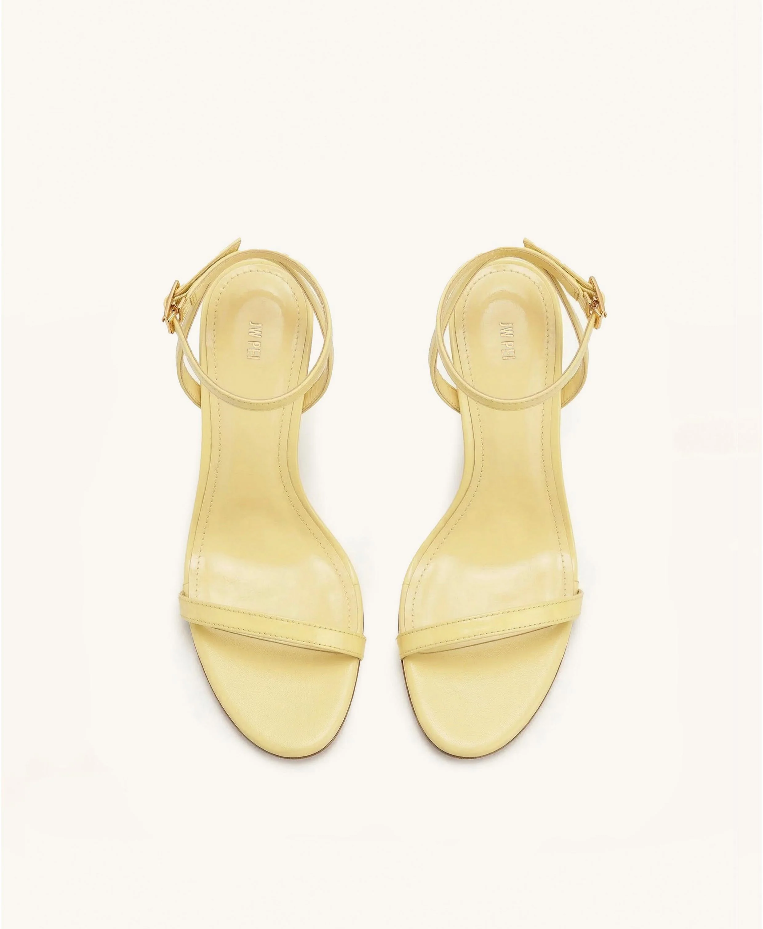 Alivia Gold Metal Heel Sandals - Pale Yellow - Image 2