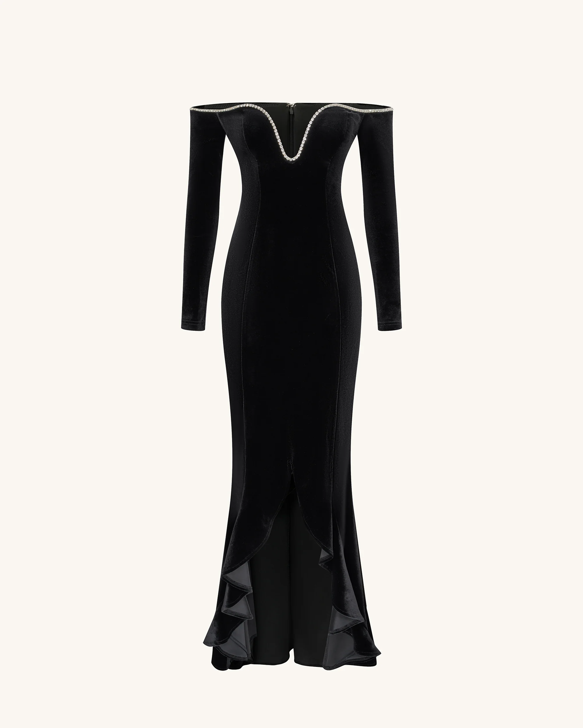 Allison Off-Shoulder Evening Gown - Black - Image 3