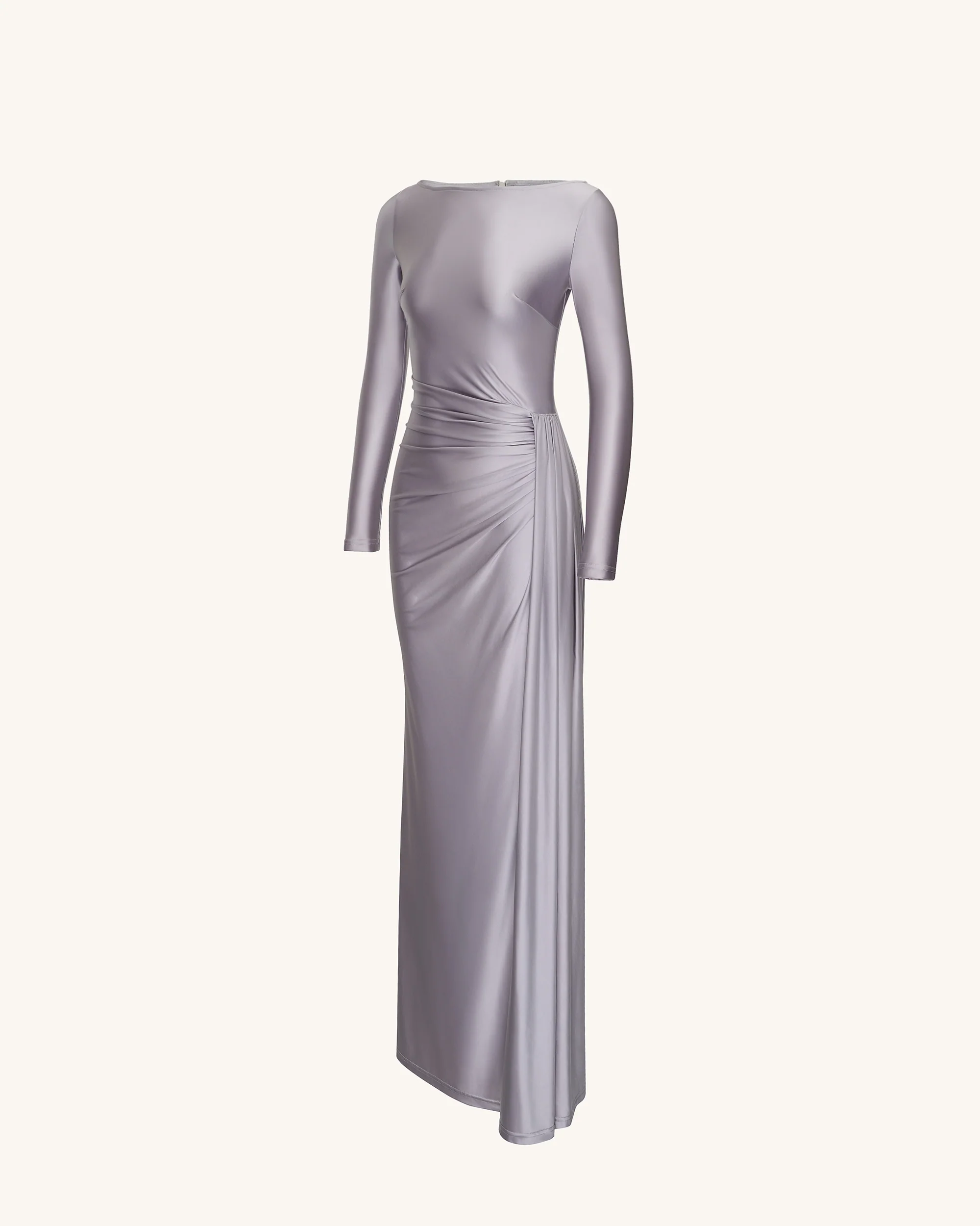 Amara Metallic Ruched Dress - Silver - Image 4