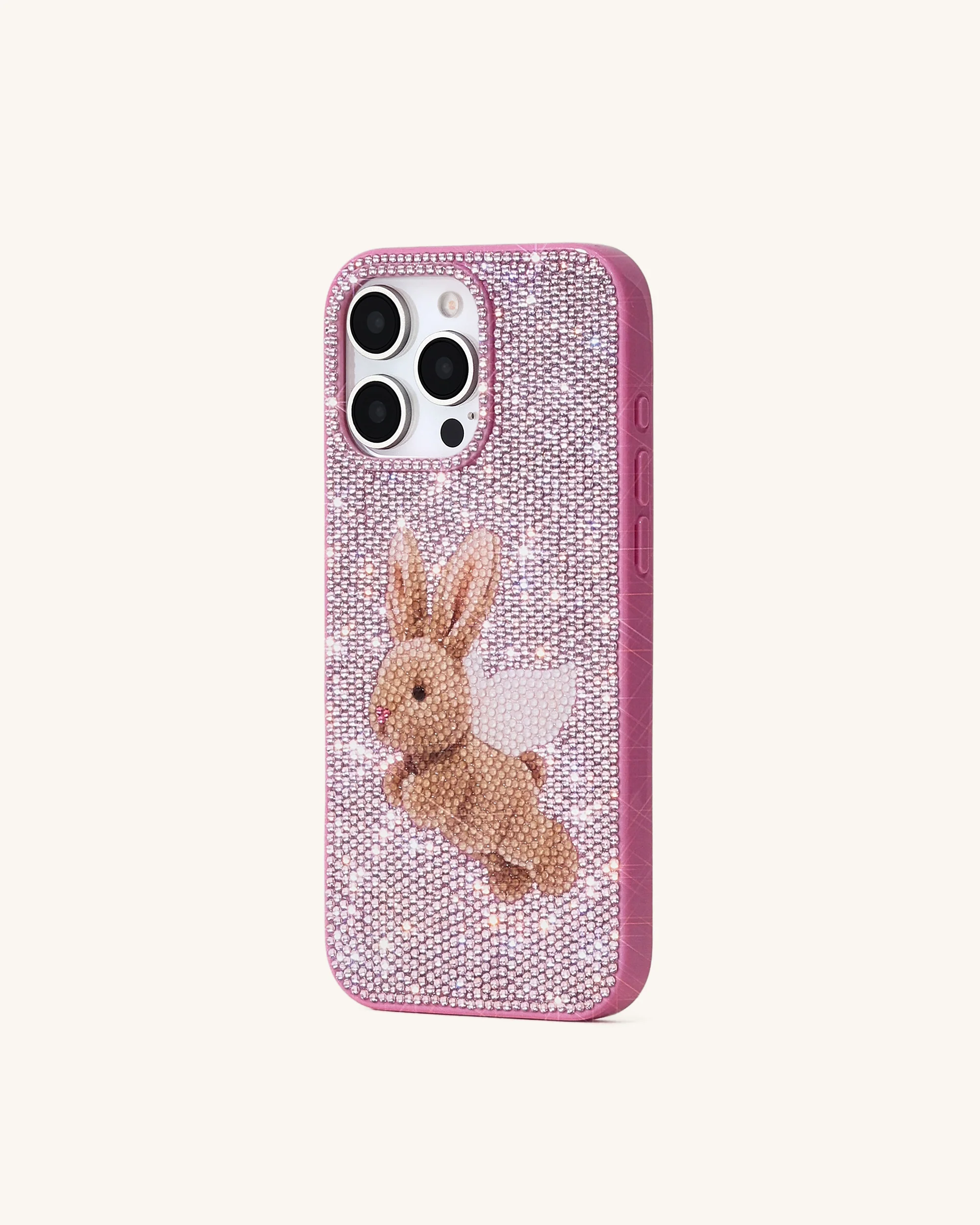 Angel Bunny Glitter Phone Case - Pink - Image 2