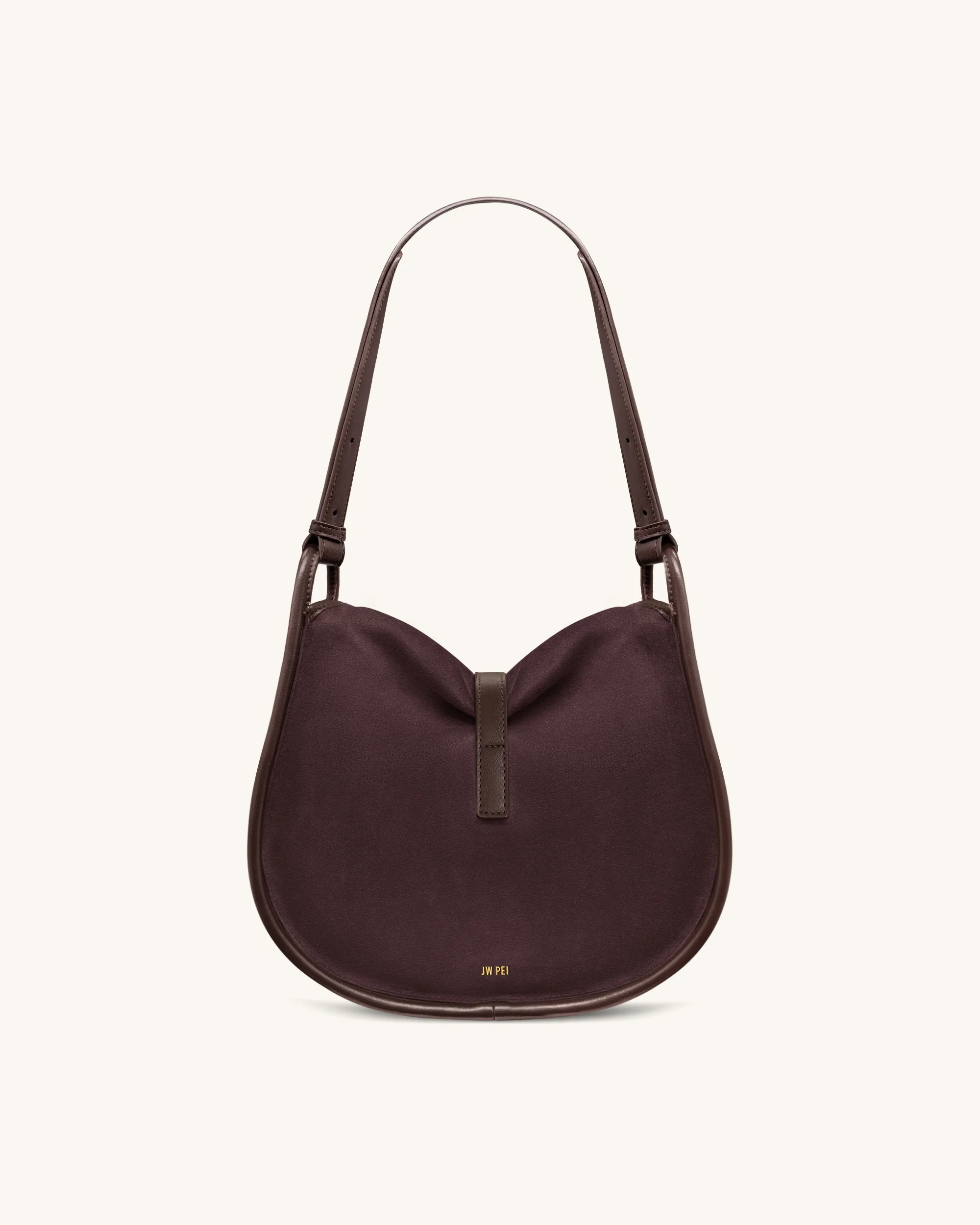 Arla Small Faux Suede Hobo Bag - Chocolate - Image 4