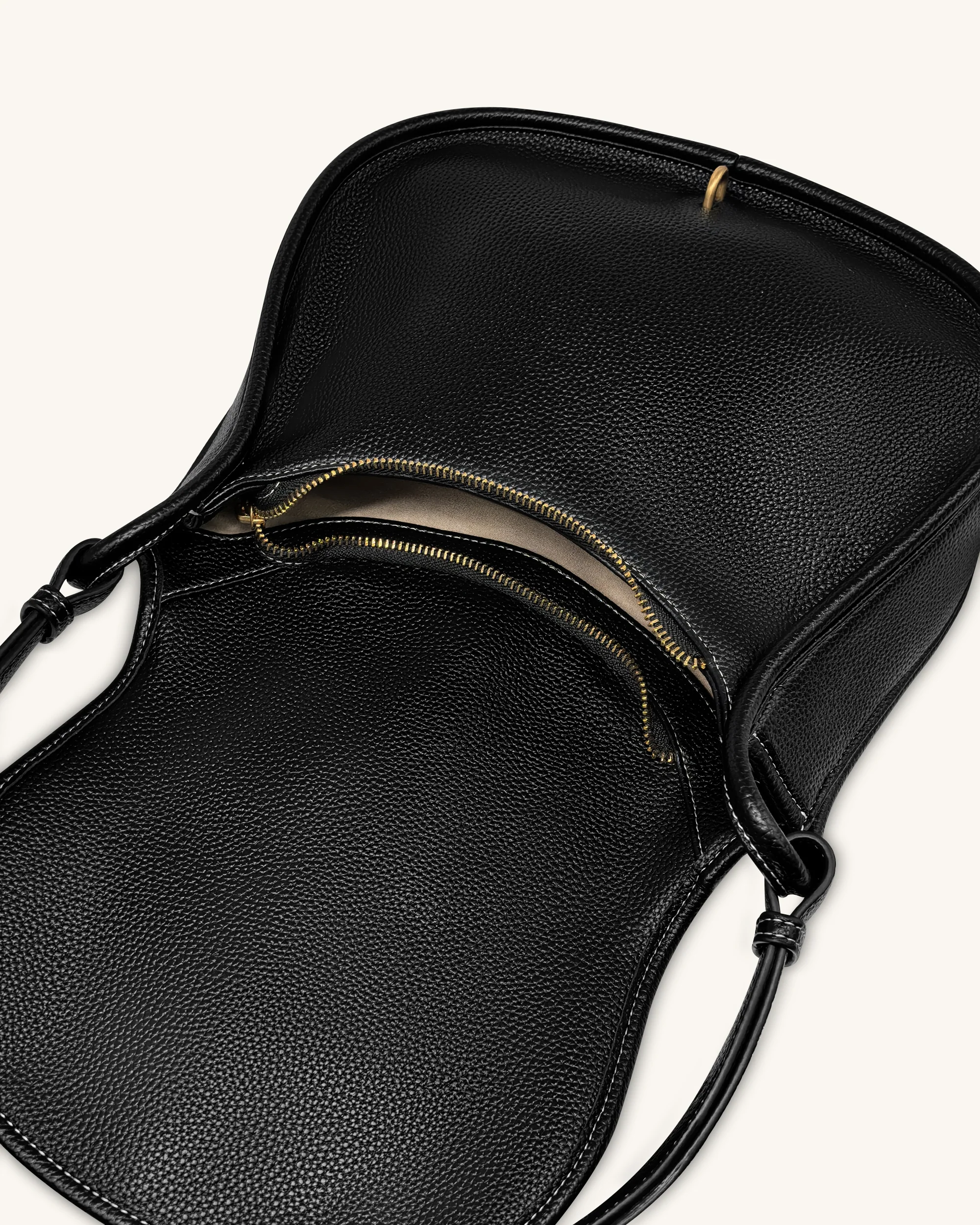 Arla Small Hobo Bag - Black Pebbled - Image 5