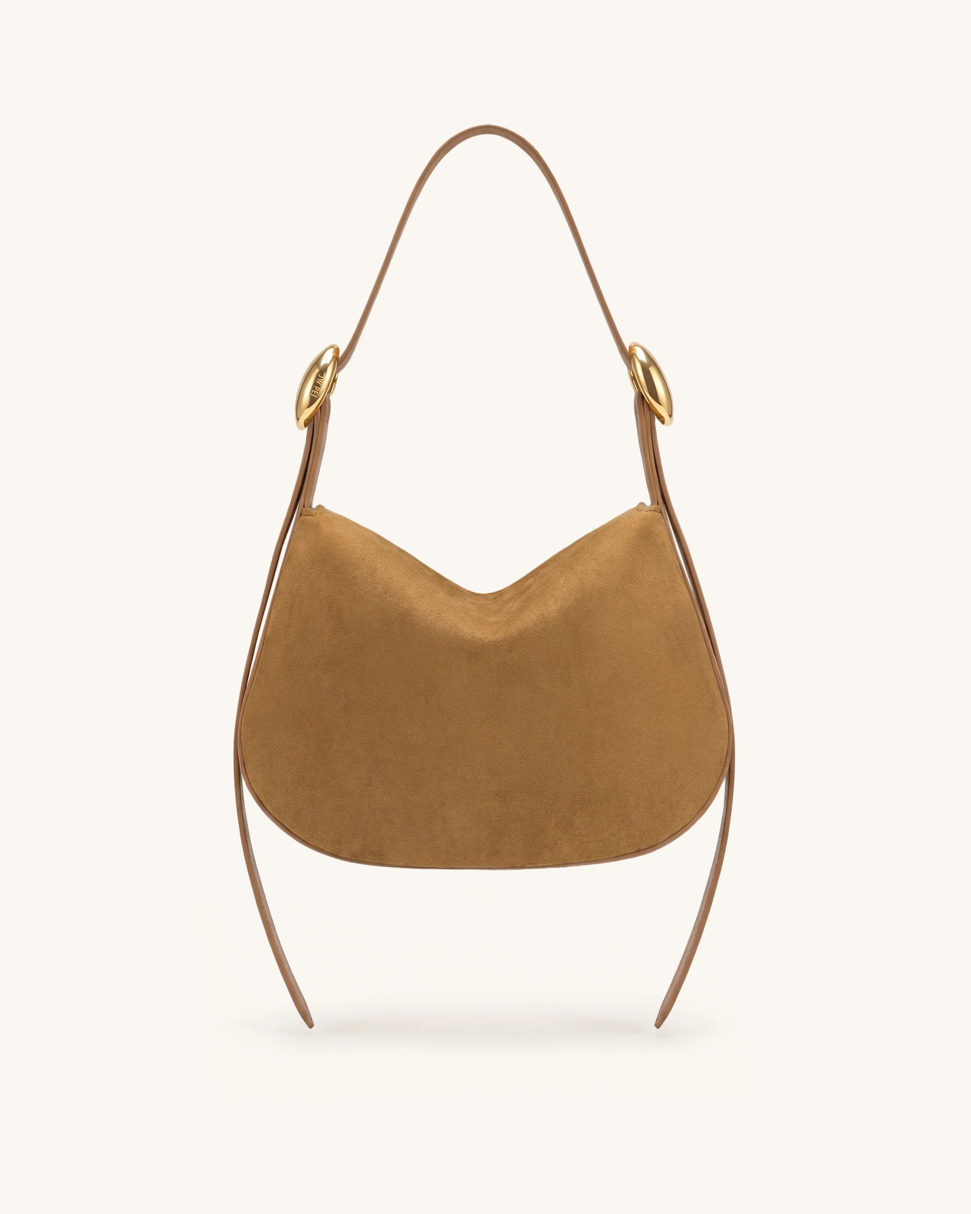 Avery Faux Suede Draped Hobo Bag - Camel - Image 3