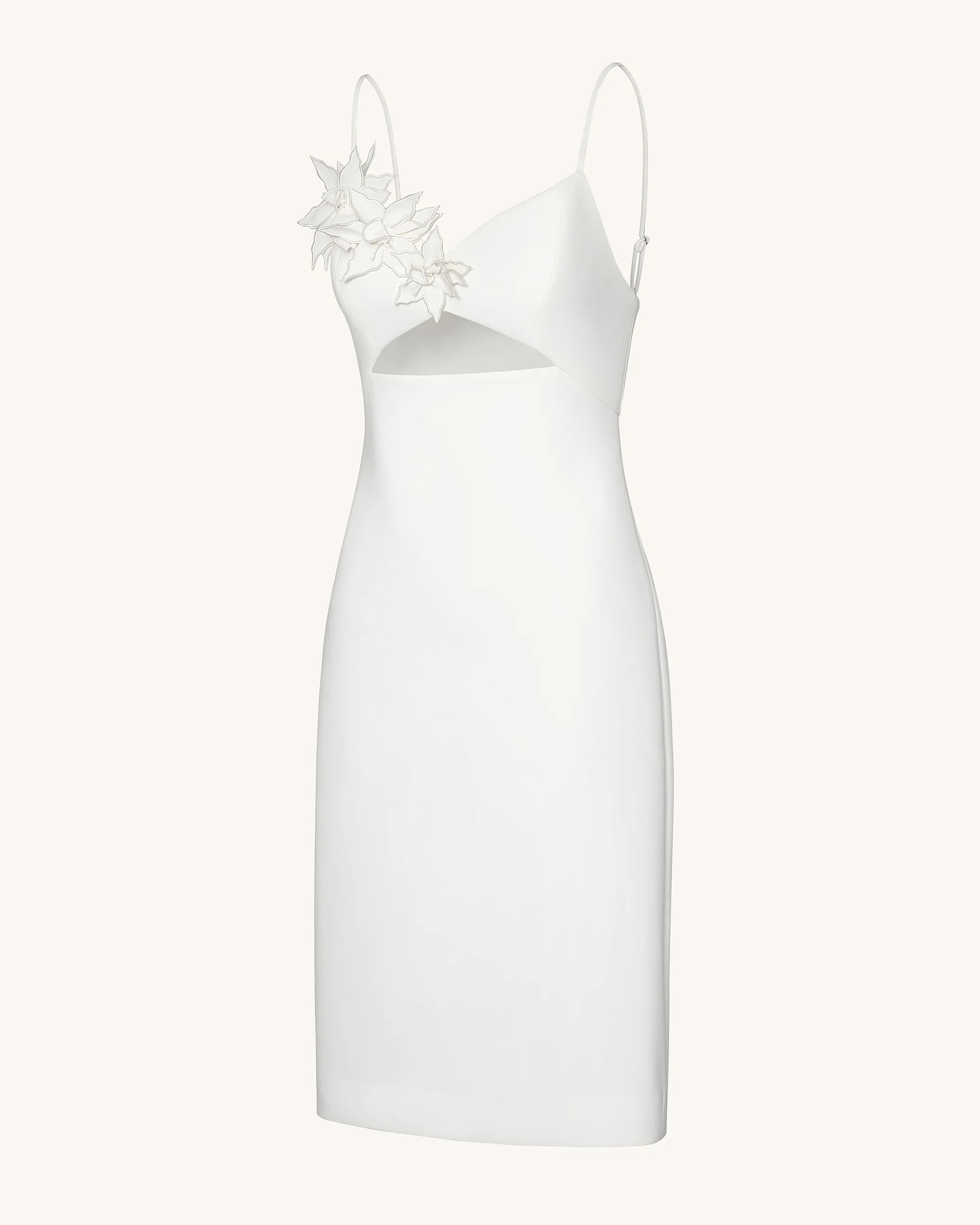 Bloom-Cut Contour Dress - White - Image 4