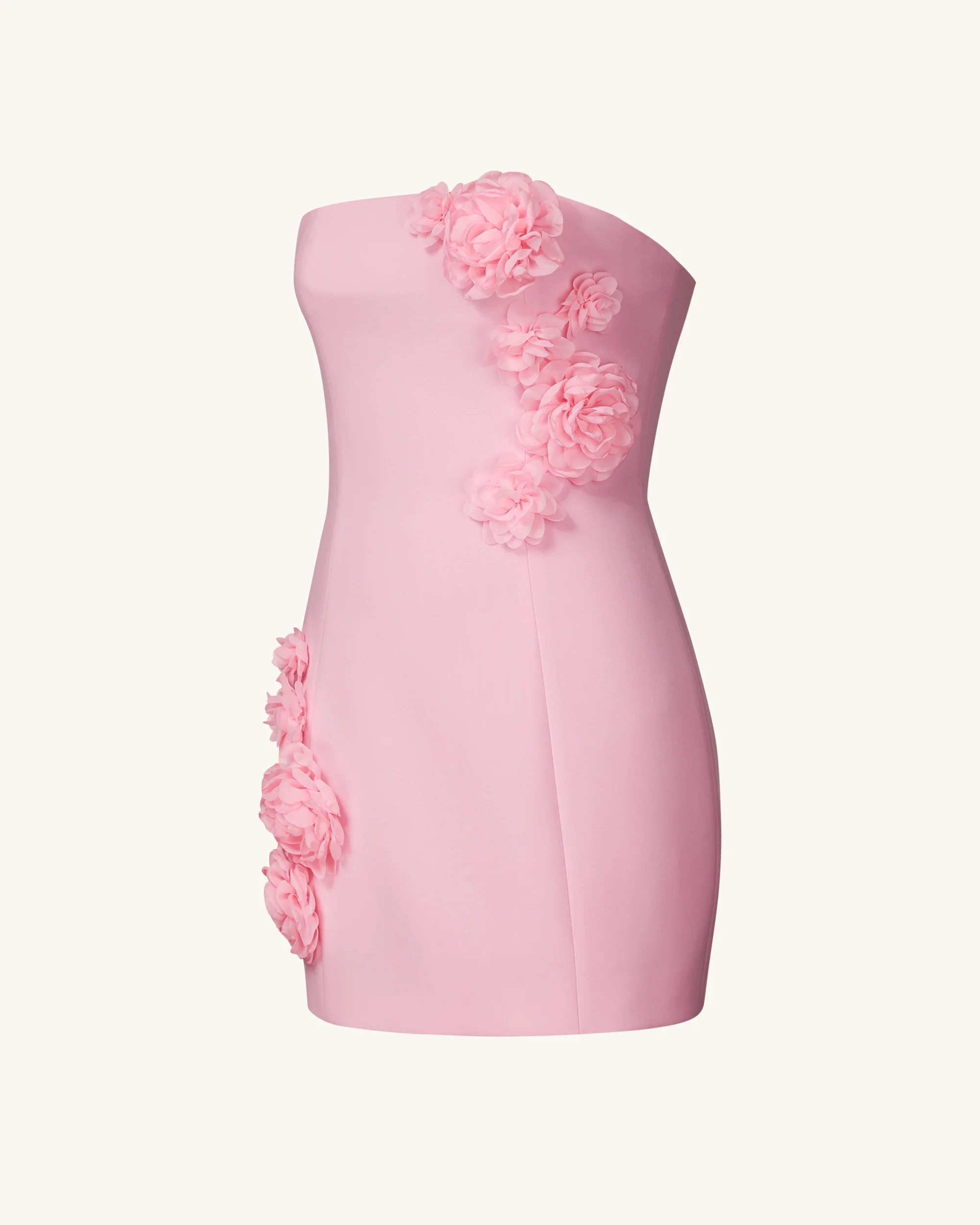 Blossoming Elegance Strapless Dress - Pink - Image 3