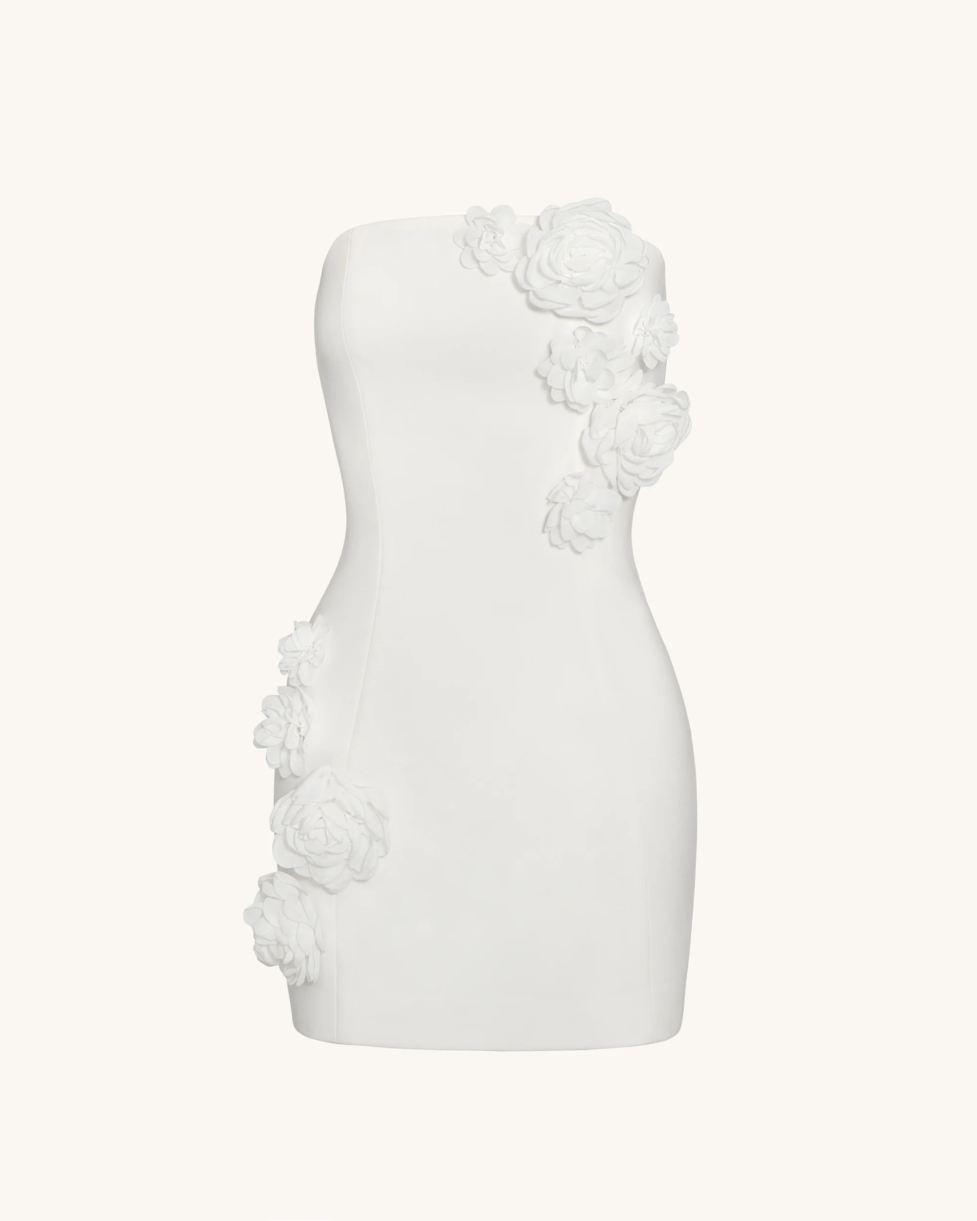 Blossoming Elegance Strapless Dress - White - Image 4