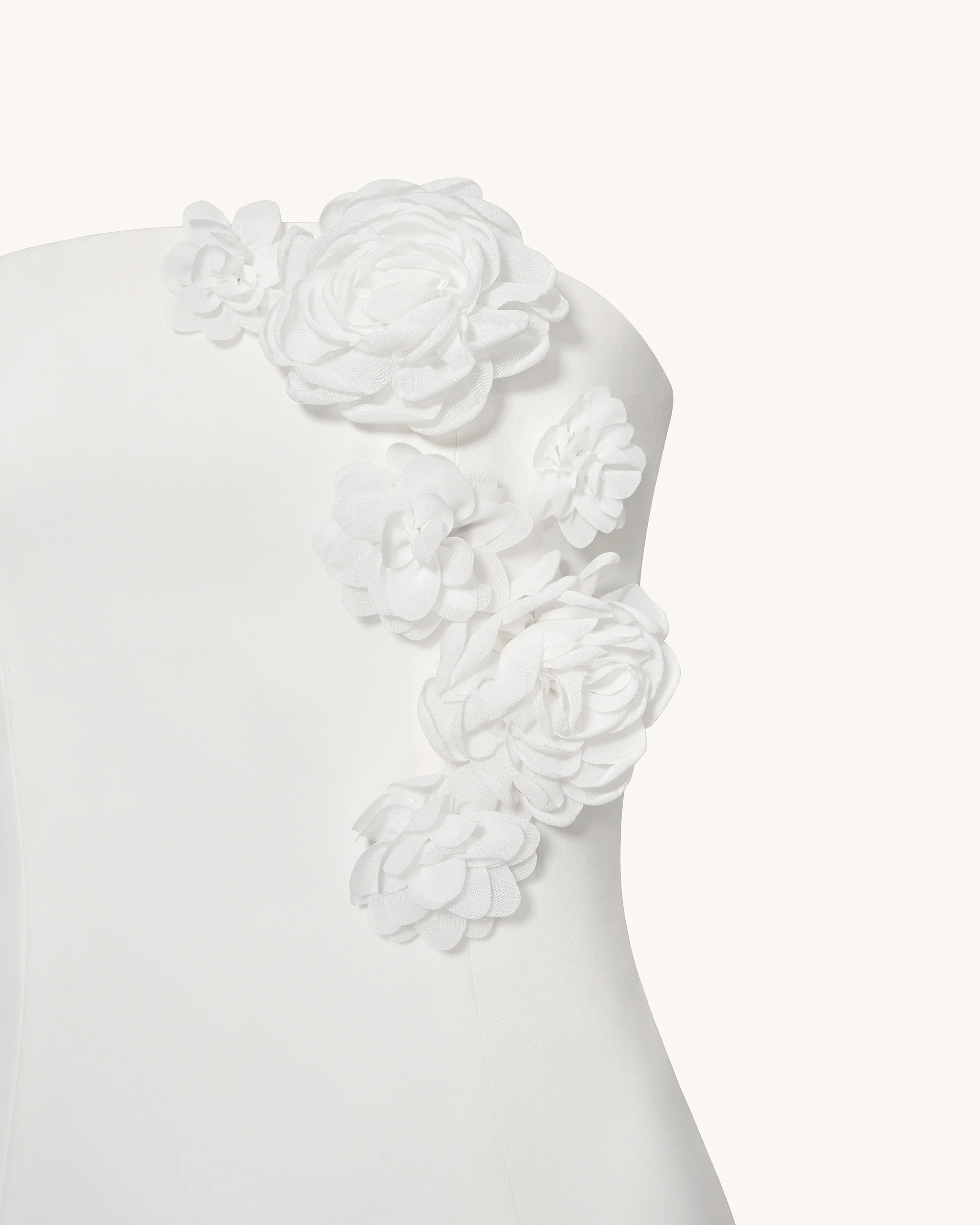 Blossoming Elegance Strapless Dress - White - Image 7