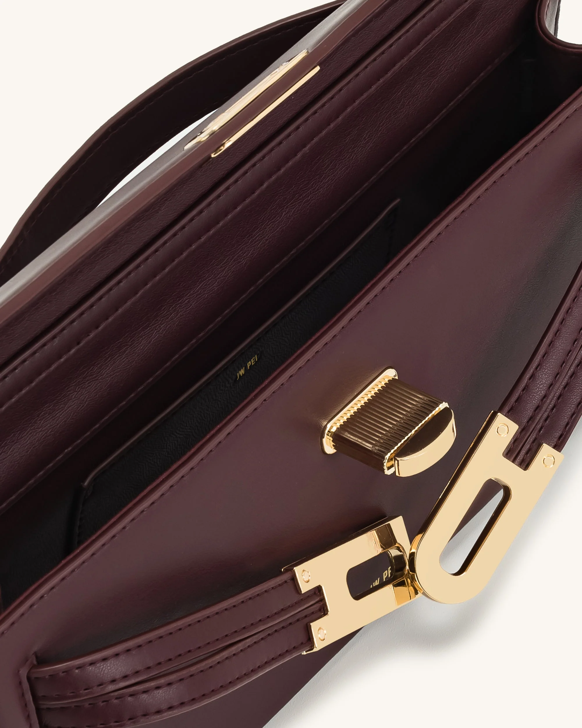Bria Structured Top Handle Bag - Deep Burgundy - Image 5