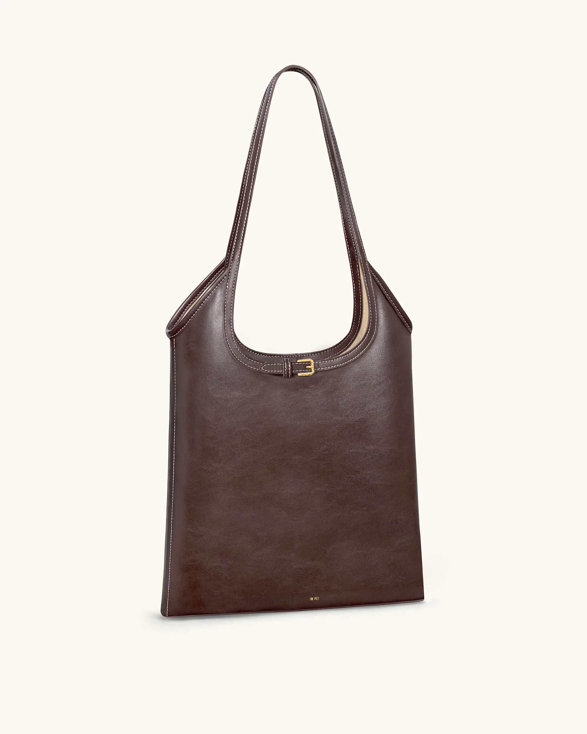 Brooke Belted Embellished Shoulder Tote Bag - Dark Brown - Image 2