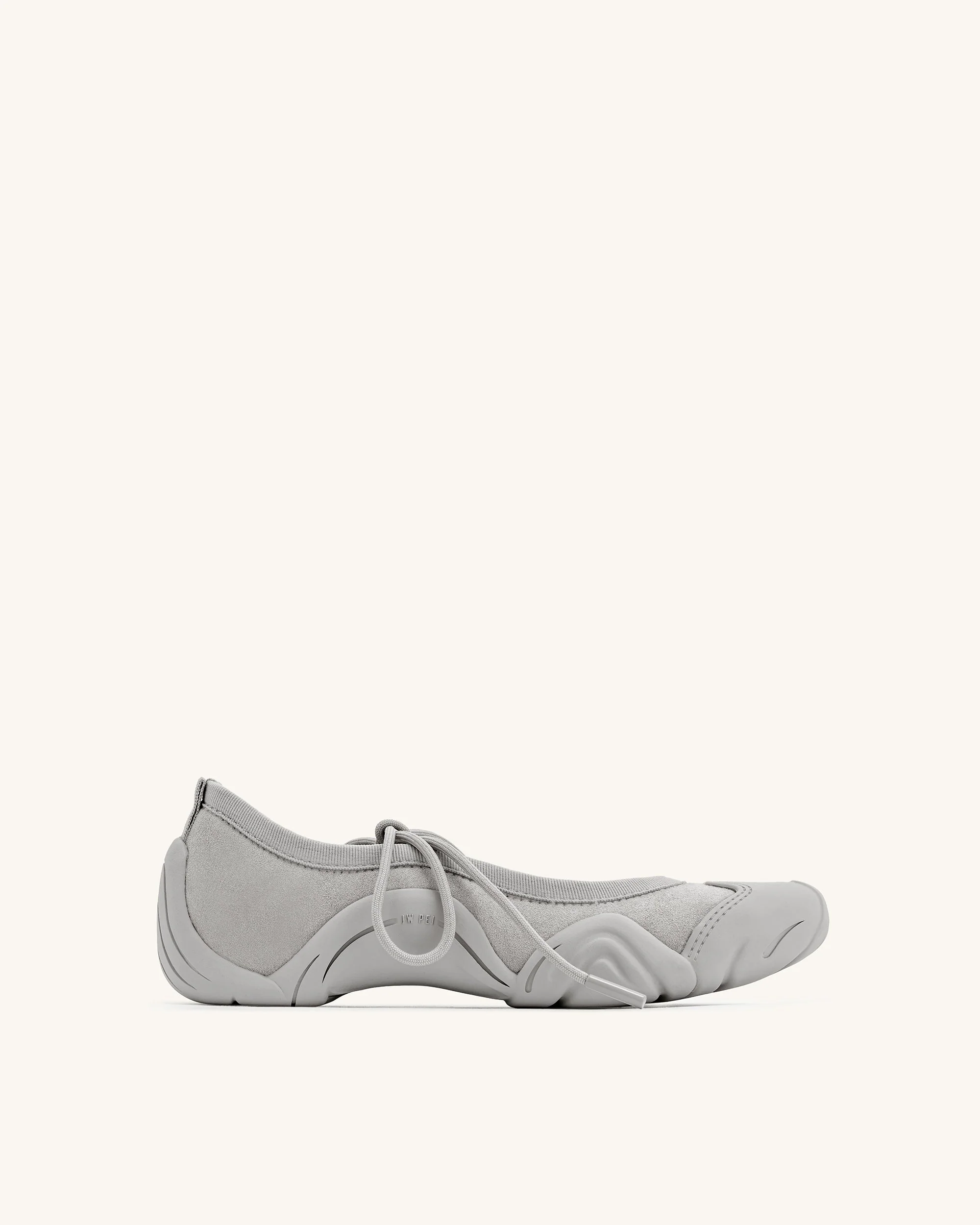 Caitlin Lace-up Ballerina Sneakers - Grey