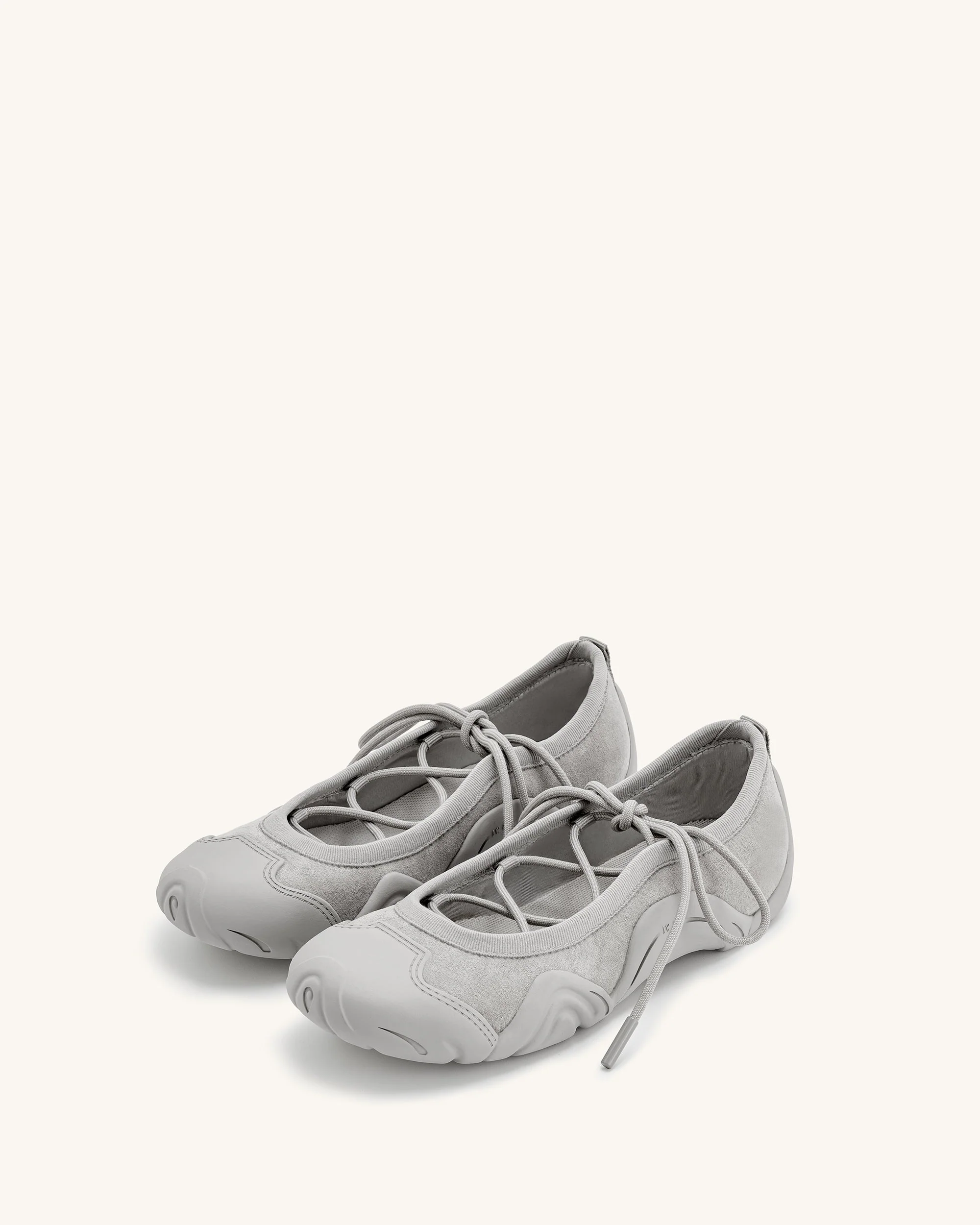 Caitlin Lace-up Ballerina Sneakers - Grey - Image 2