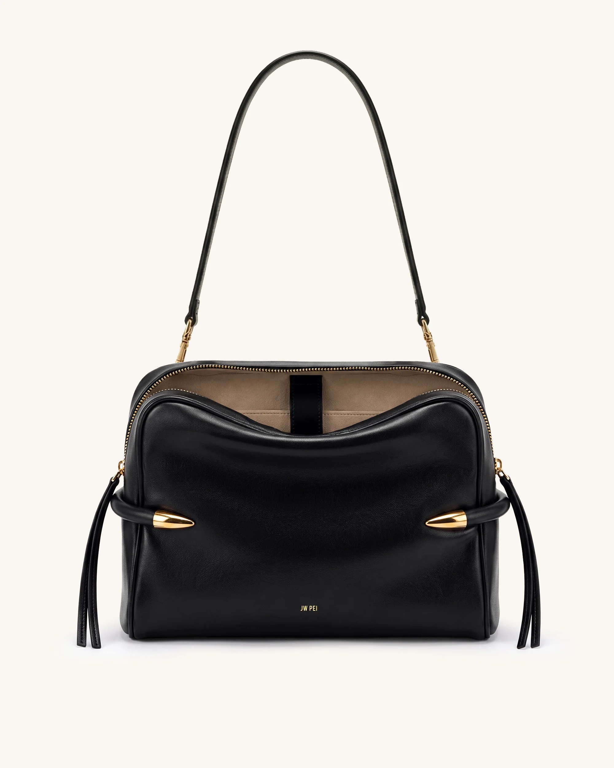 Callie Tusk Detail Shoulder Bag - Black - Image 2