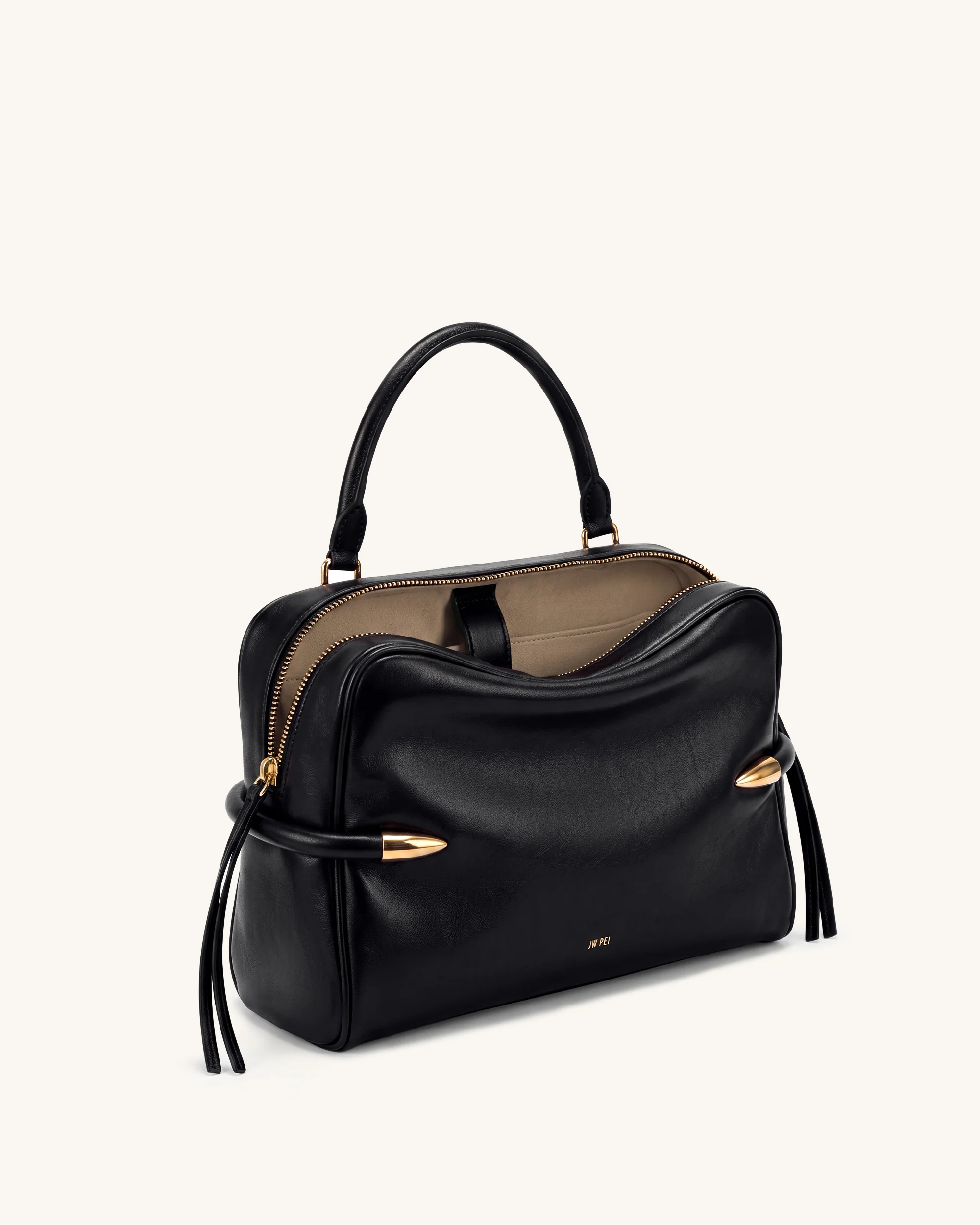 Callie Tusk Detail Shoulder Bag - Black - Image 3