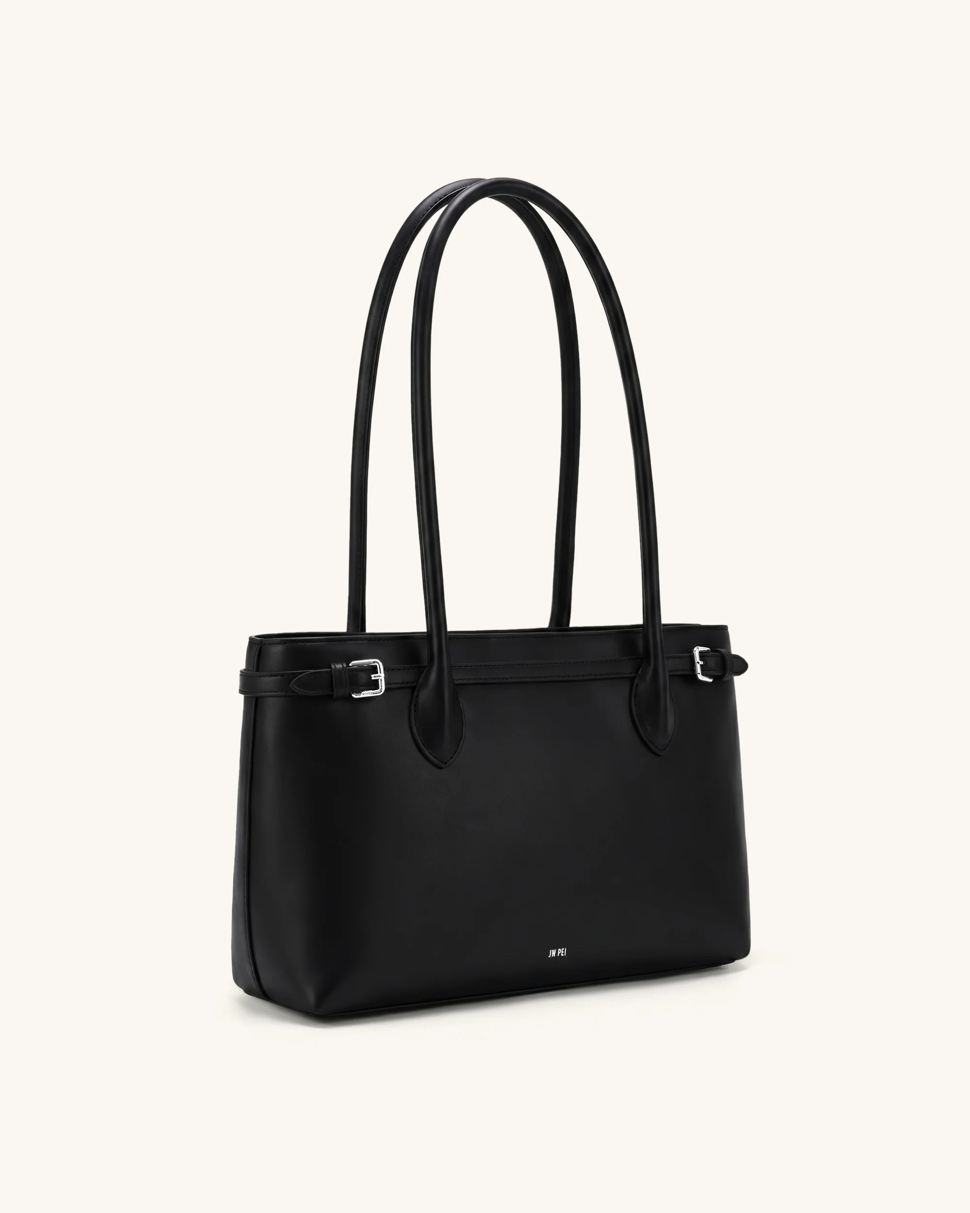 Camille Buckle Strap Tote Bag - Black - Image 2