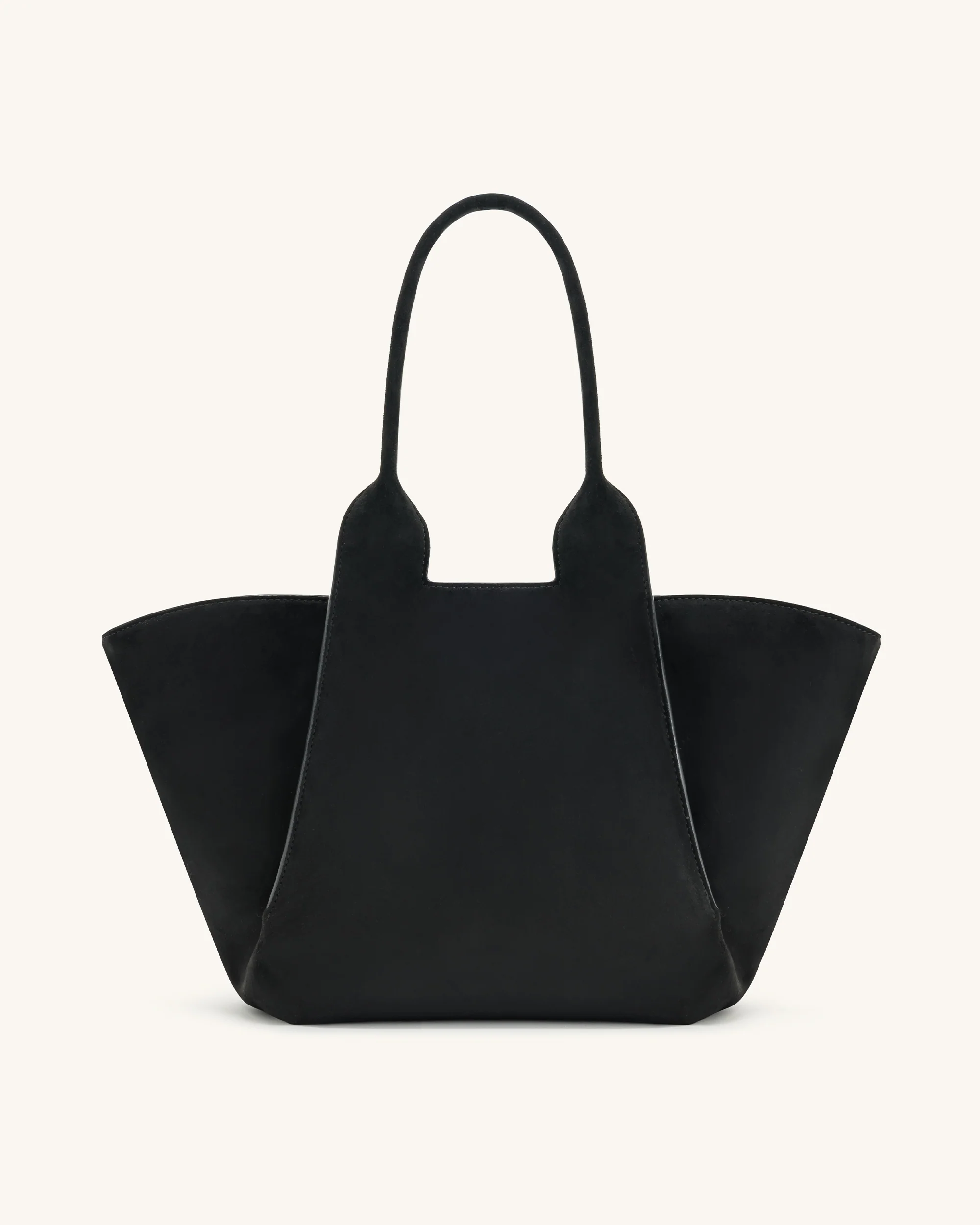 Cara Faux Suede Tote Bag - Black - Image 3