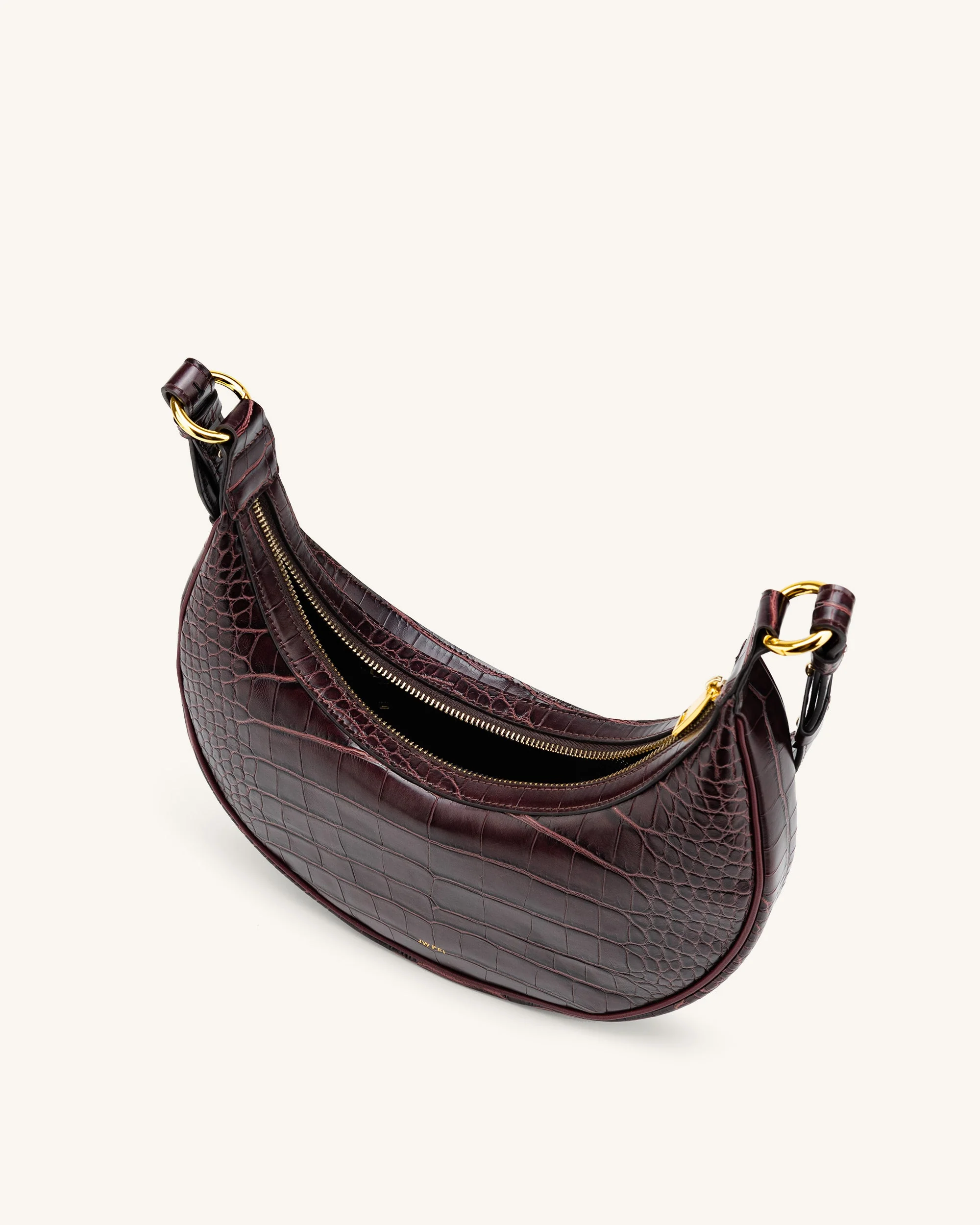 Carly Saddle Bag - Brown Croc - Image 5