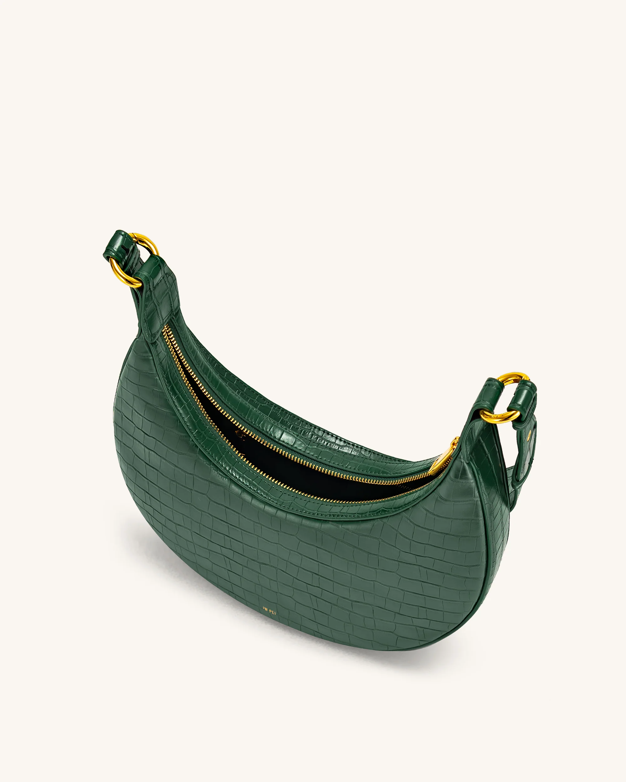 Carly Saddle Bag - Dark Green Croc - Image 4