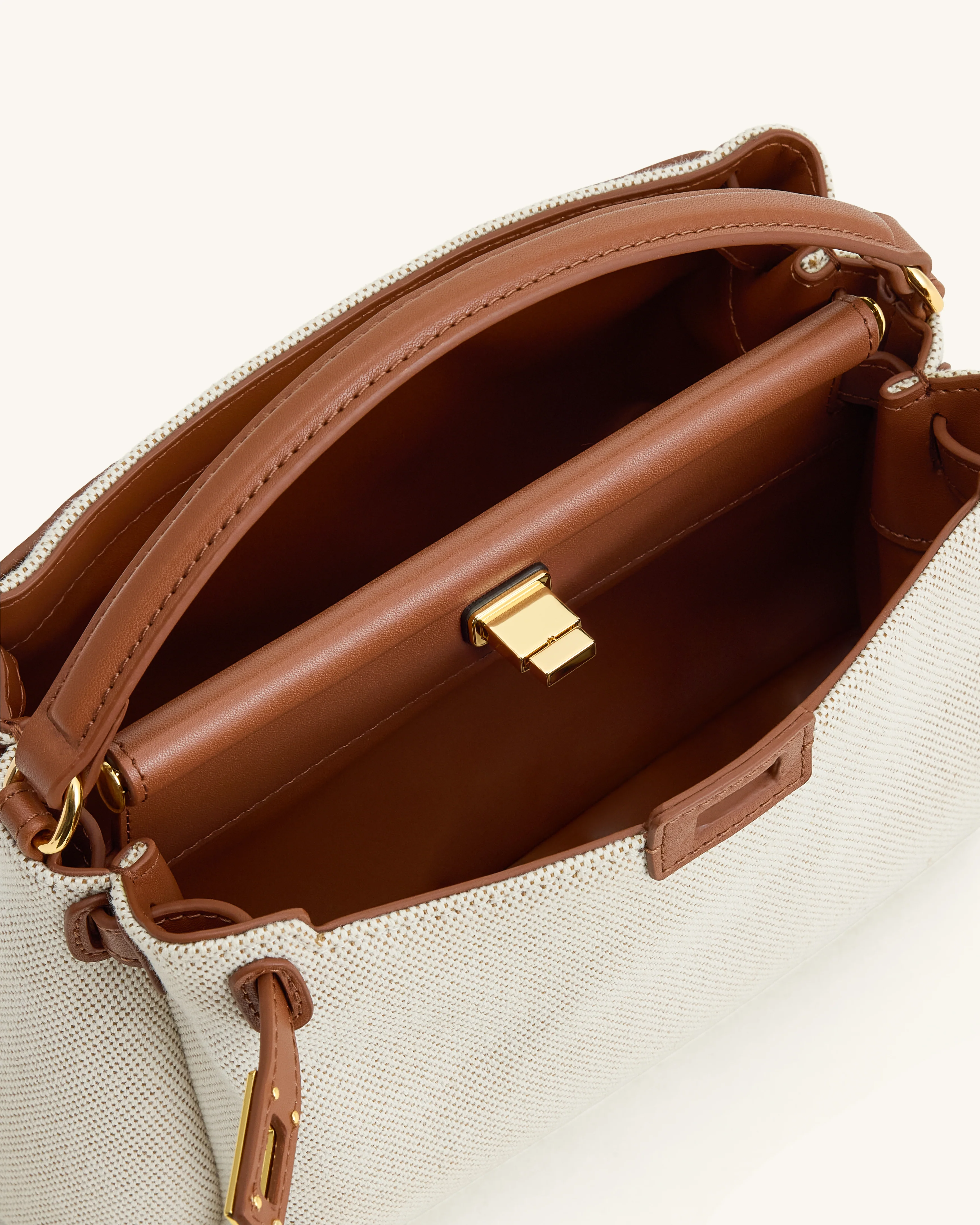 Carmen Top Handle Bag - Brown Canvas - Image 4