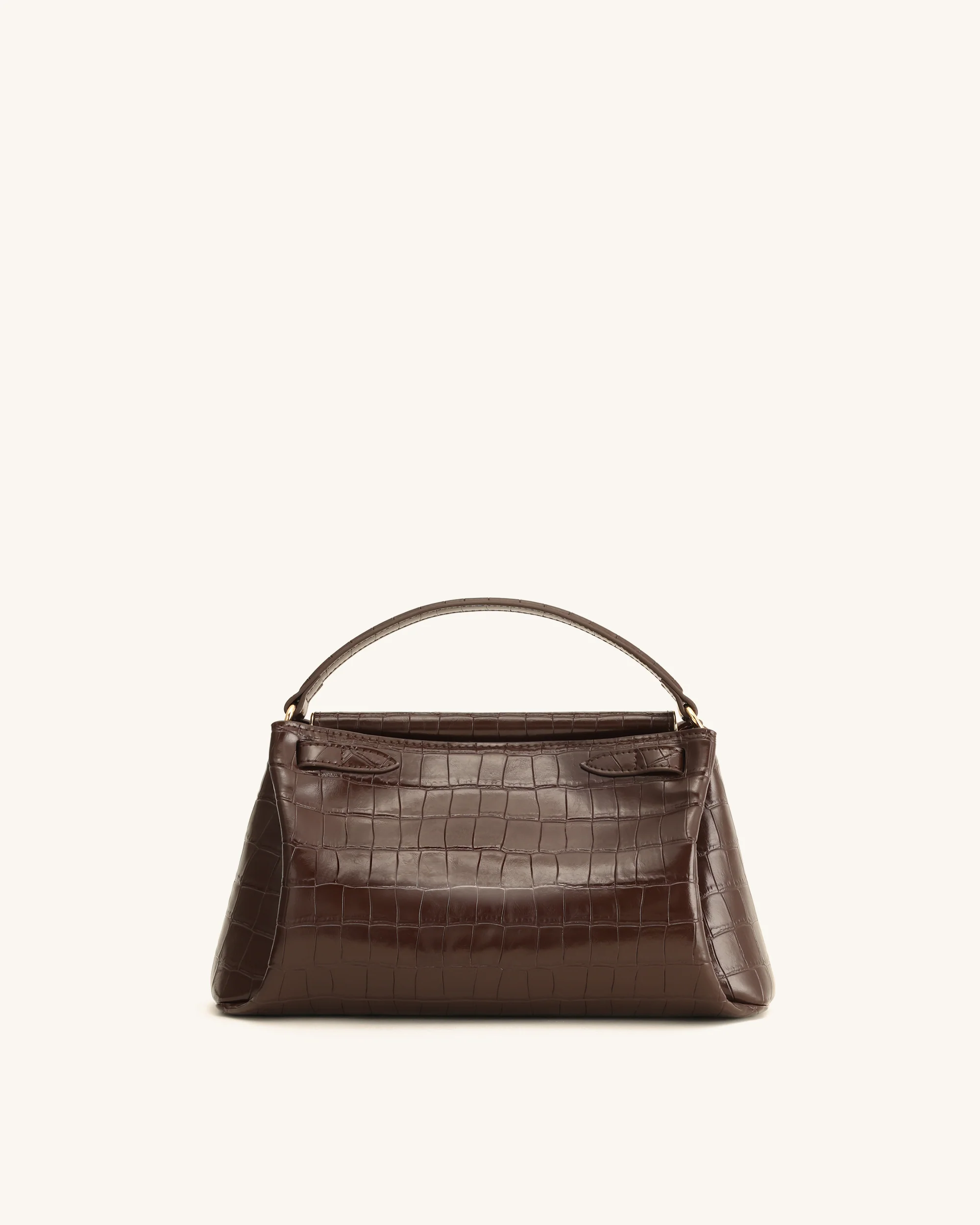 Carmen Top Handle Bag - Dark Brown Croc - Image 3