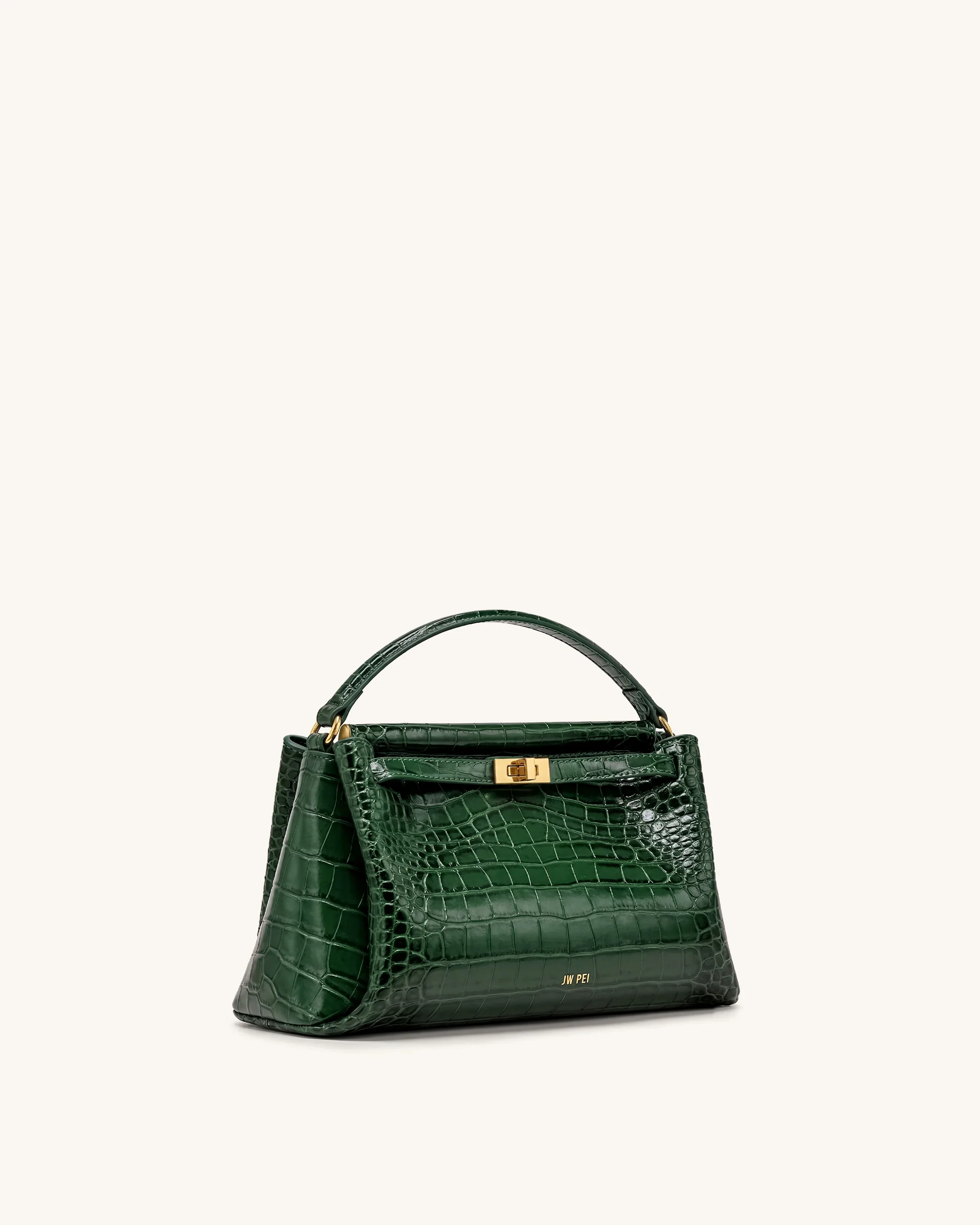 Carmen Top Handle Bag - Forest Green Croc - Image 2