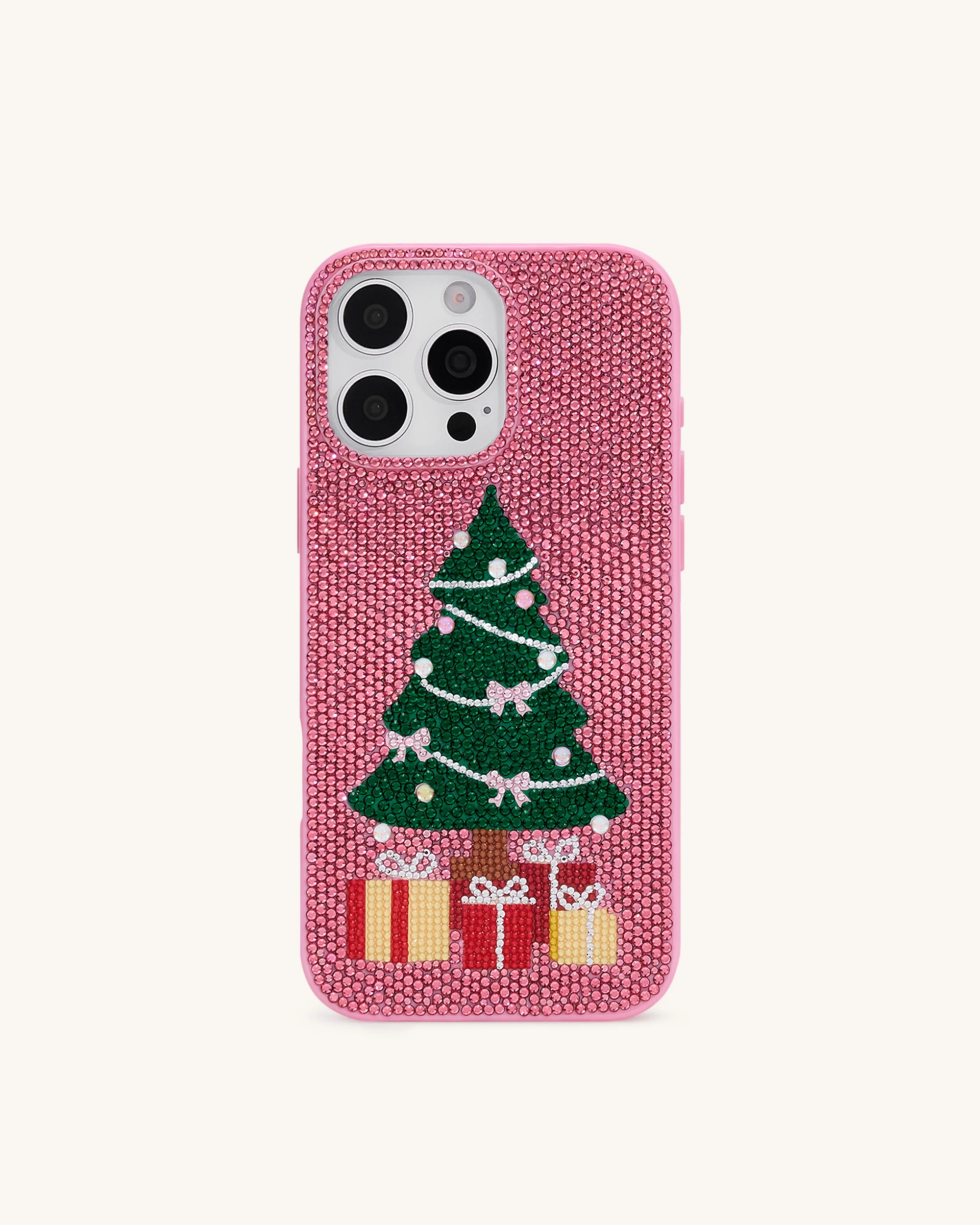 Christmas Tree Bling Phone Case - Pink - Image 2