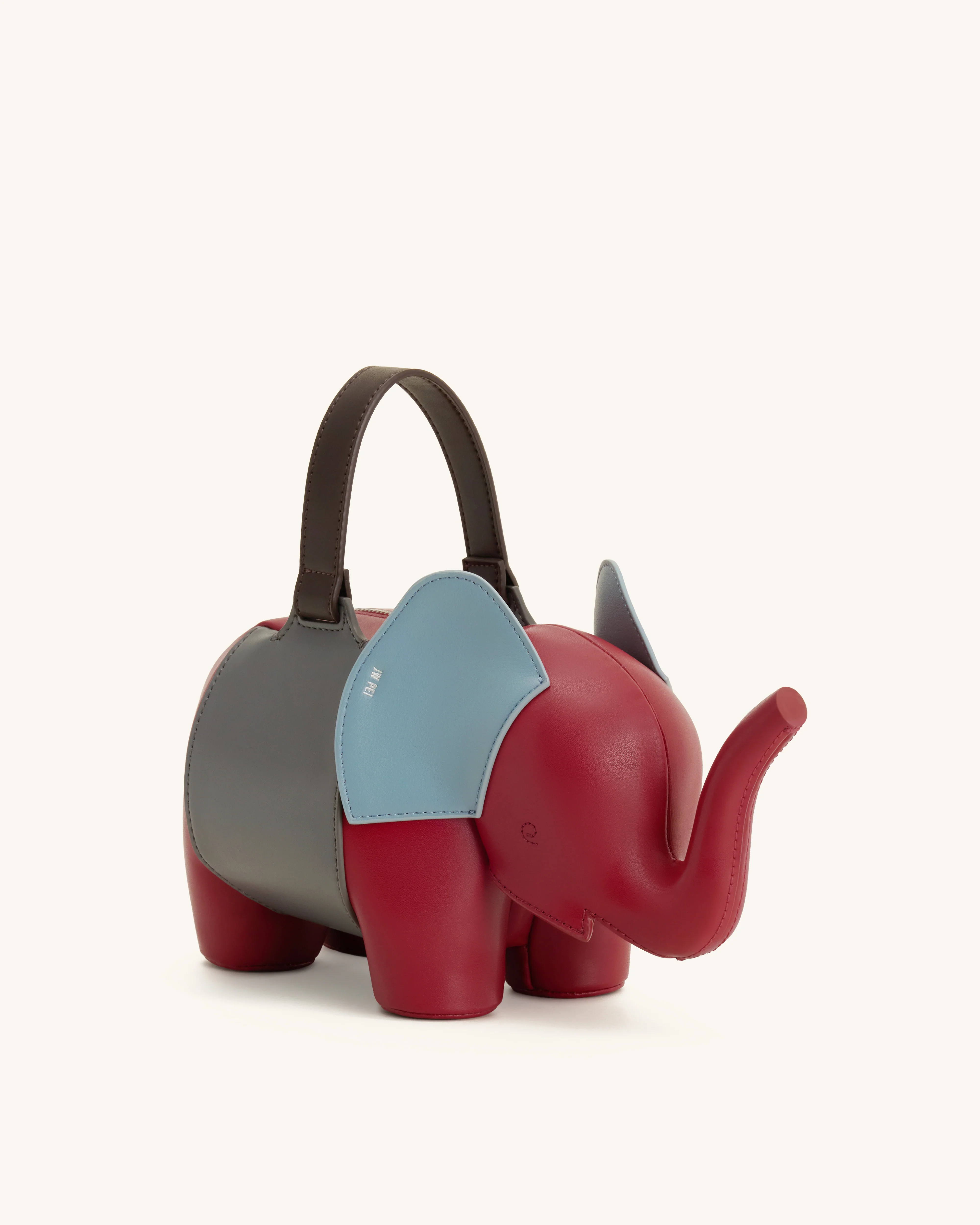 Claire Elephant Shaped Handbag - Red/Dark Gray - Image 3