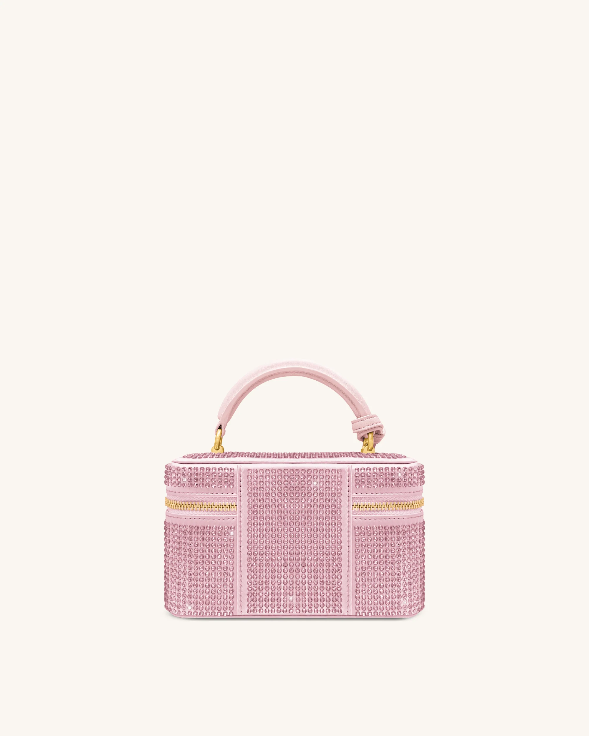 Cleo Artificial Crystal Box Shape Top Handle Bag - Pink - Image 3
