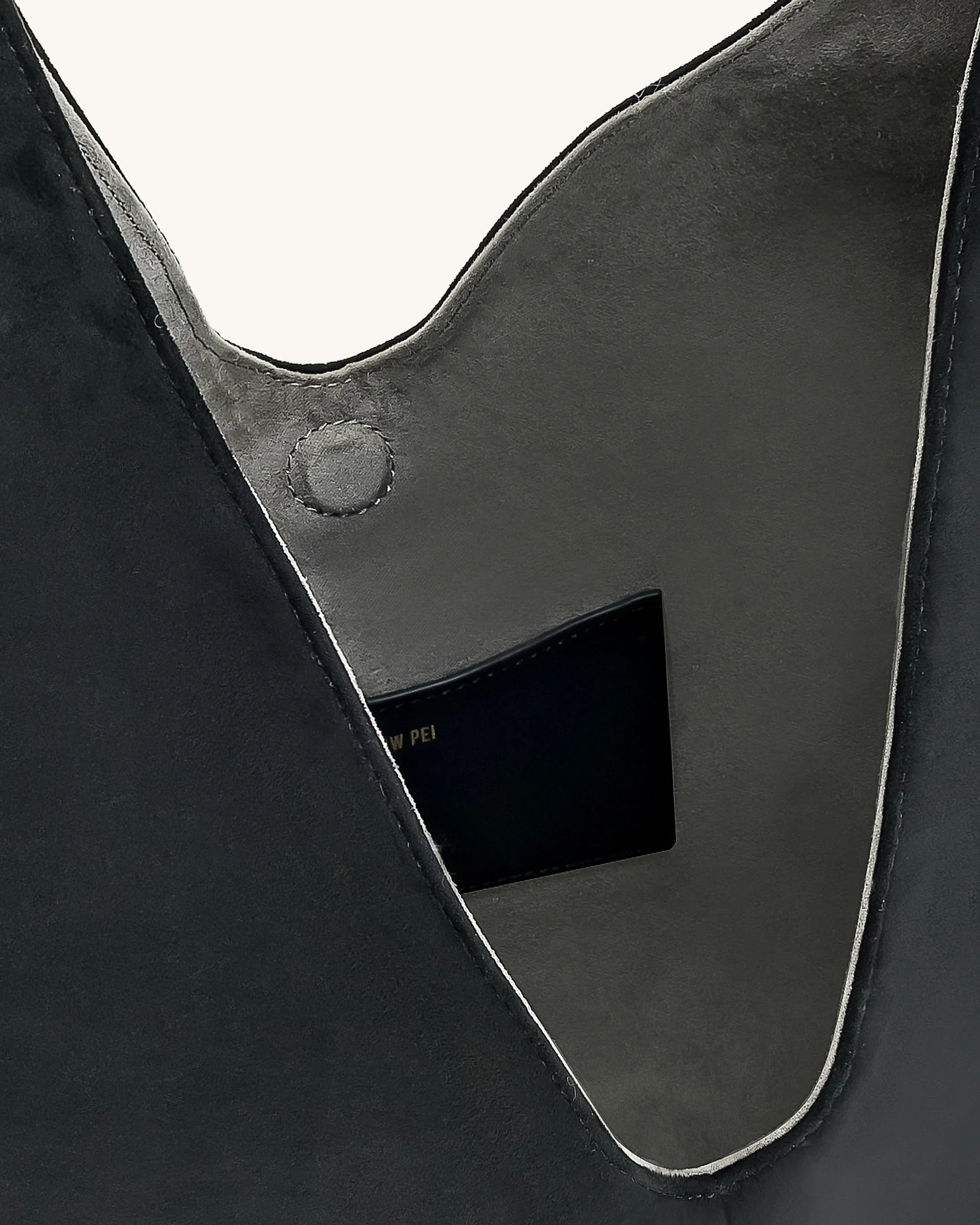 Dara Faux Suede Hobo Bag - Black - Image 4
