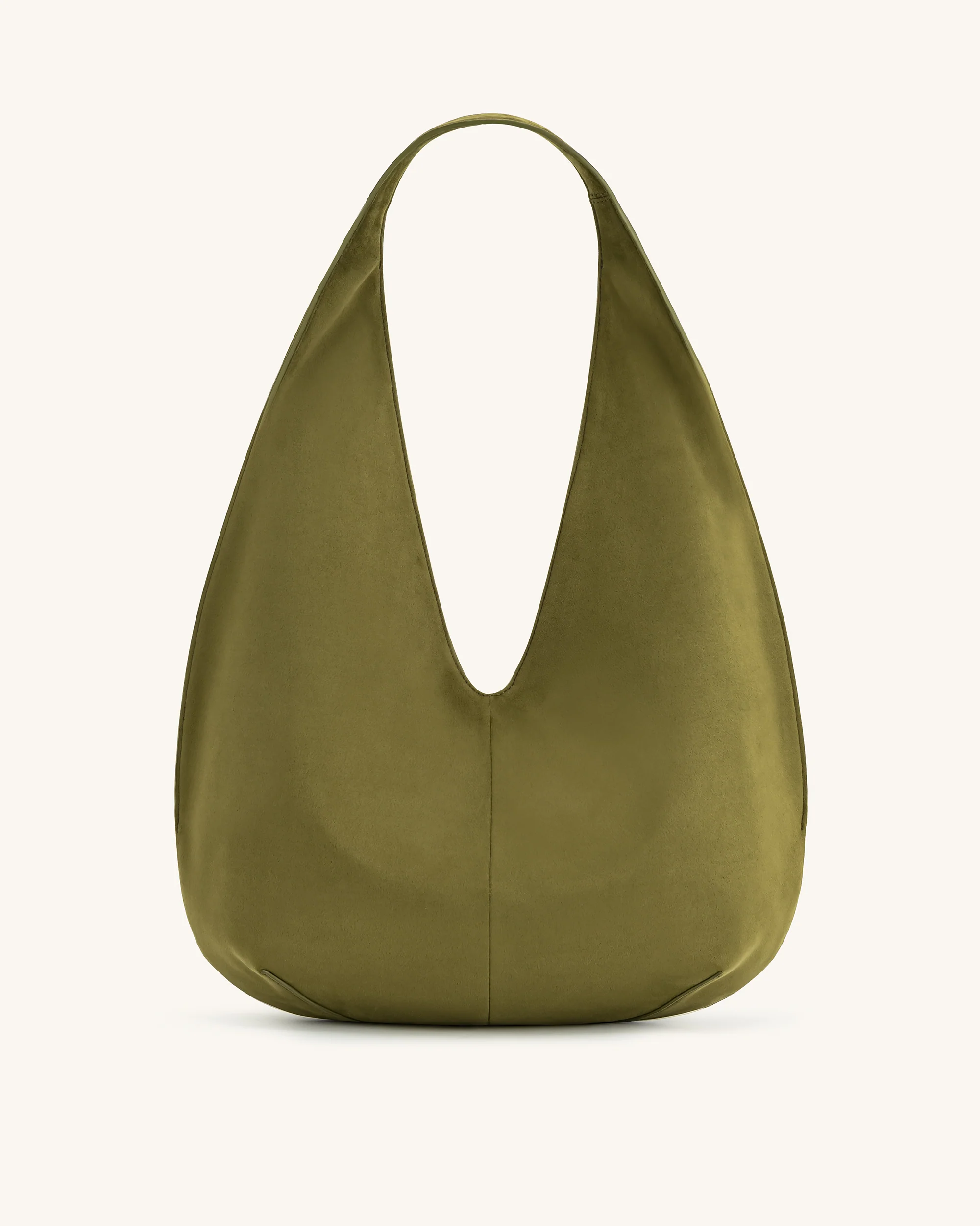 Dara Faux Suede Hobo Bag - Dark Olive - Image 3