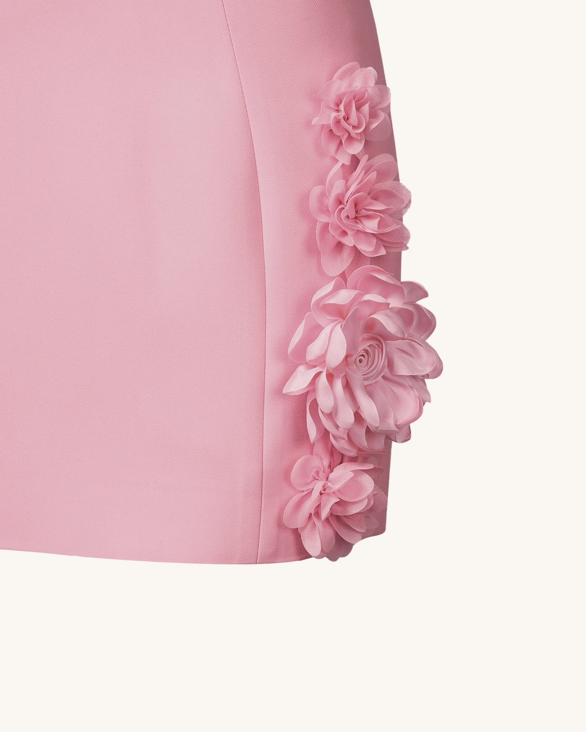 Elaina Pink Rosette Applique Mini Dress-Pink - Image 6