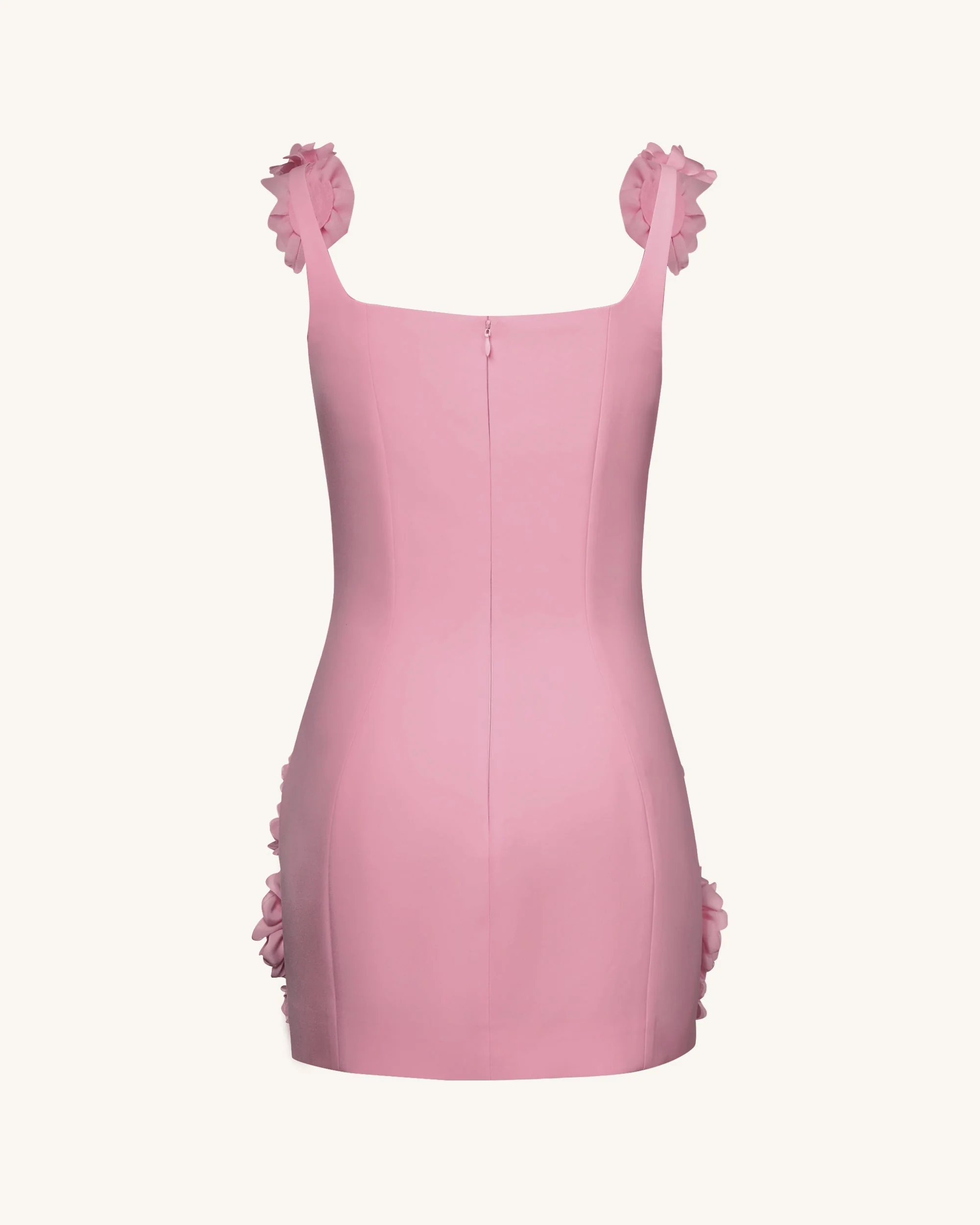 Elaina Pink Rosette Applique Mini Dress-Pink - Image 7
