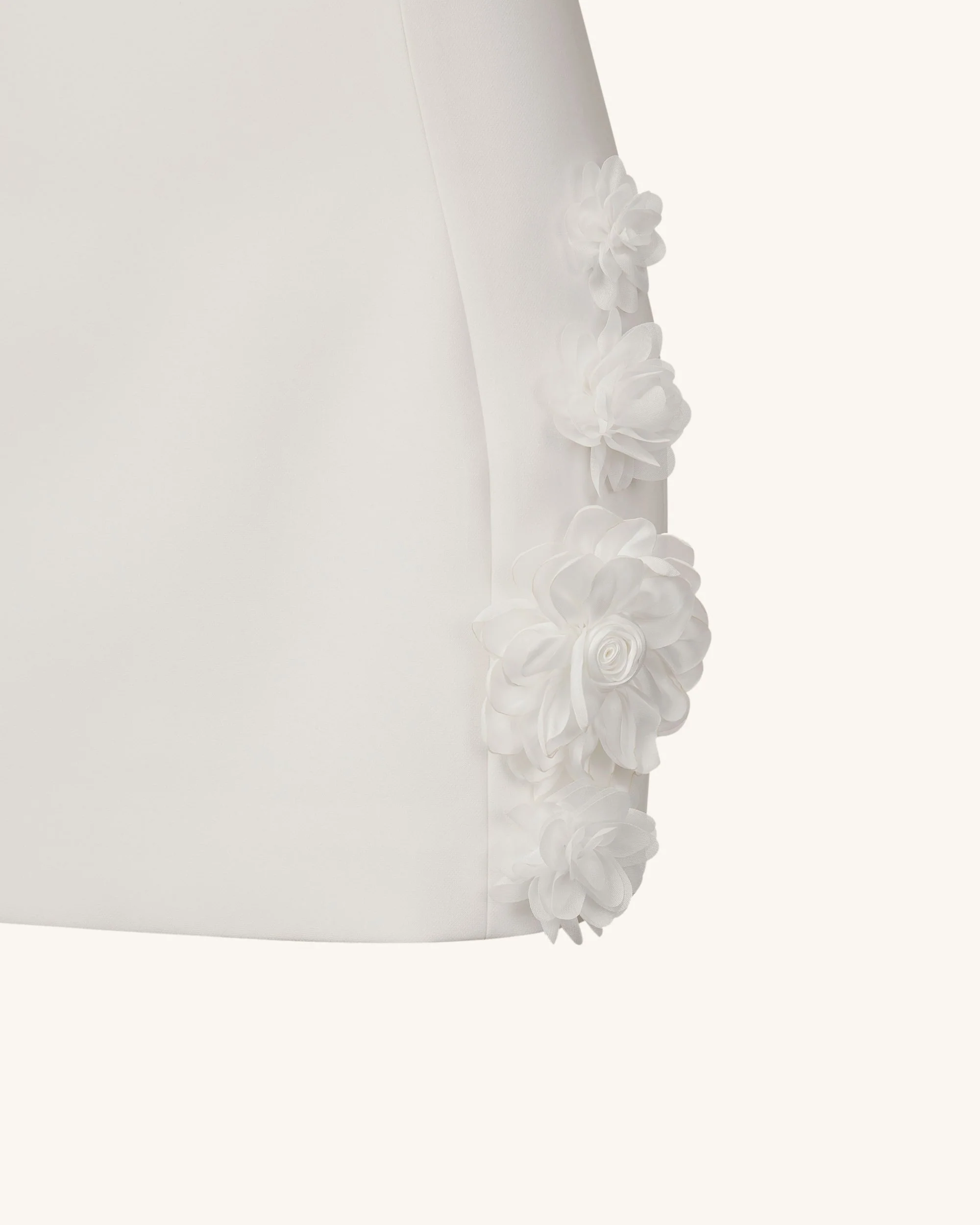 Elaina White Rosette Applique Mini Dress - White - Image 7