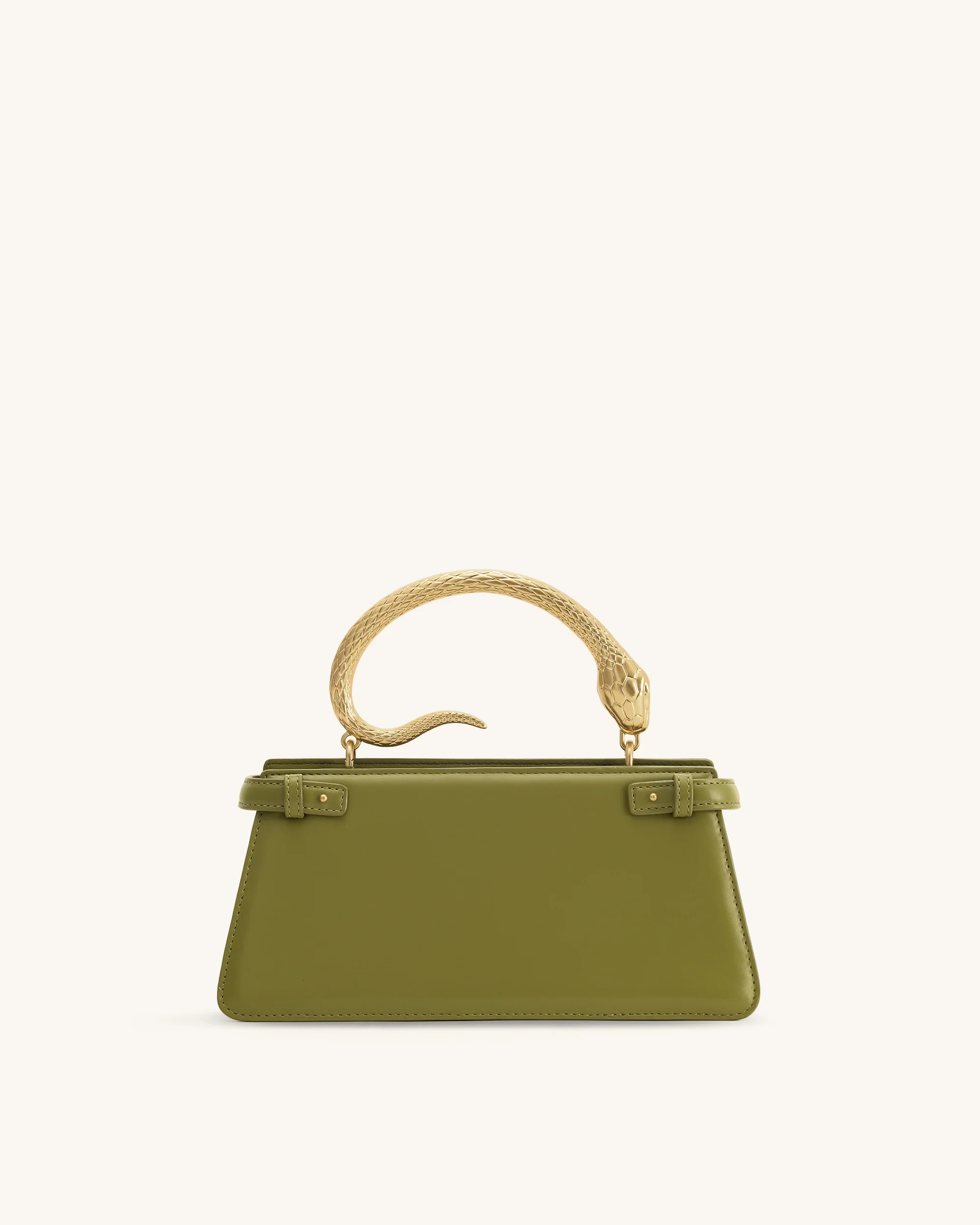Elena Snake Handle Top Handle Bag - Matcha Green - Image 3