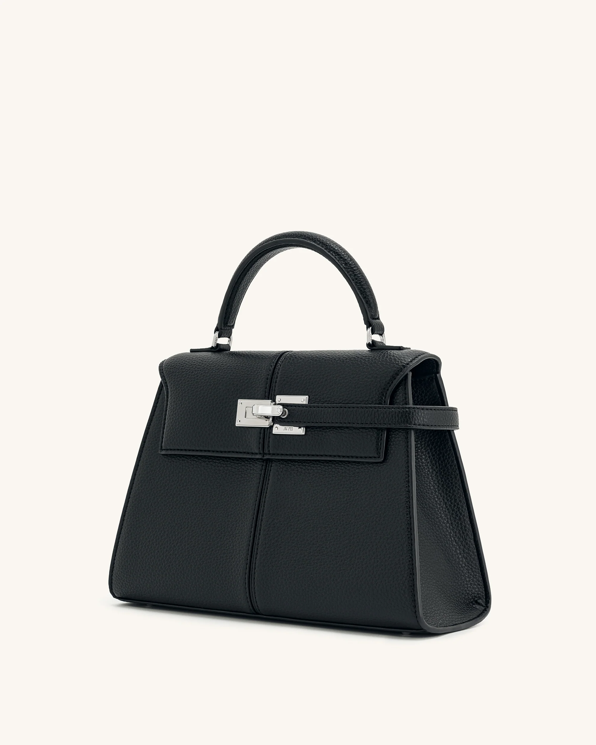 Elise Large Top Handle Bag - Black - Image 3