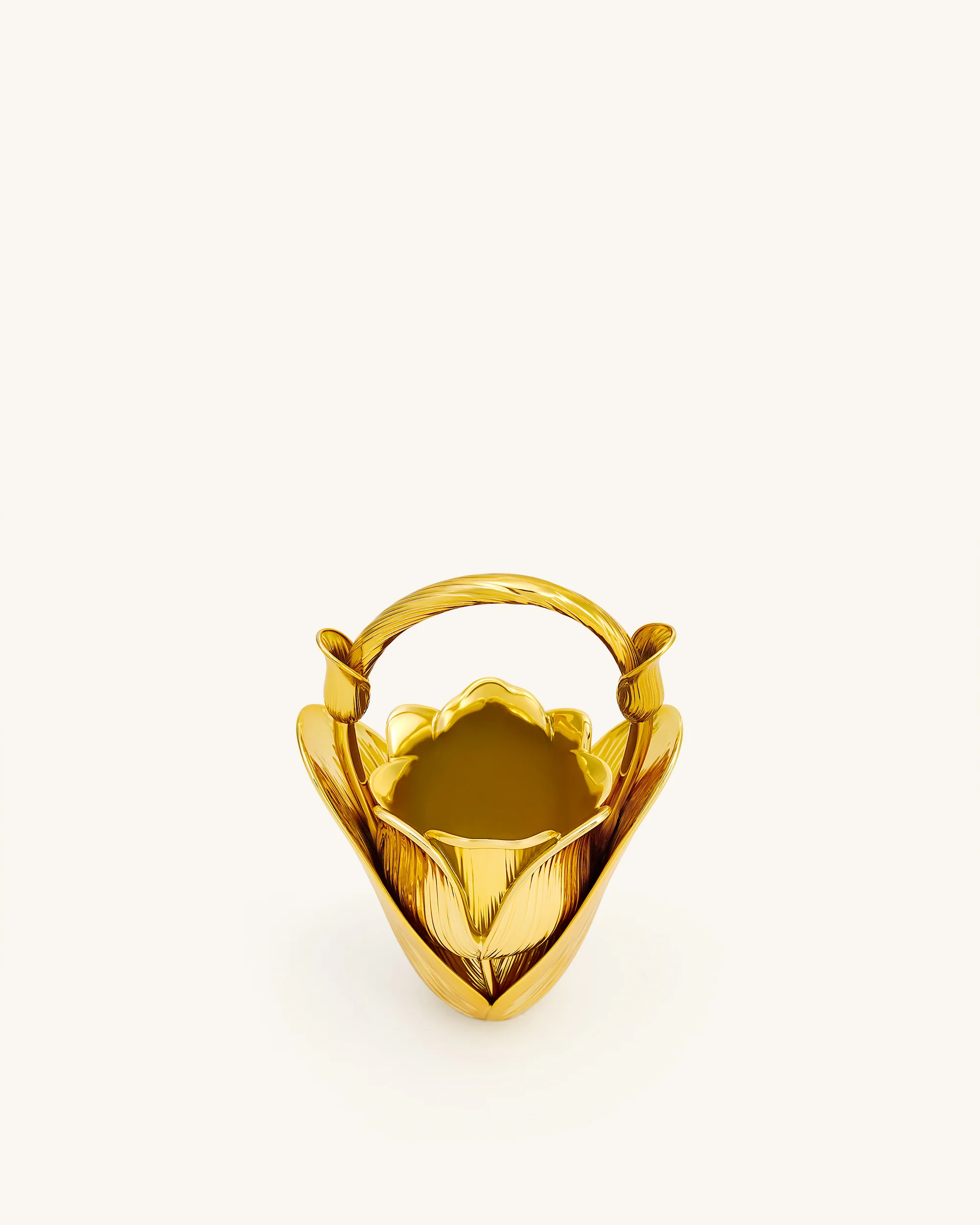 Ella Tulip Vase Top Handle Bag - Gold - Image 4