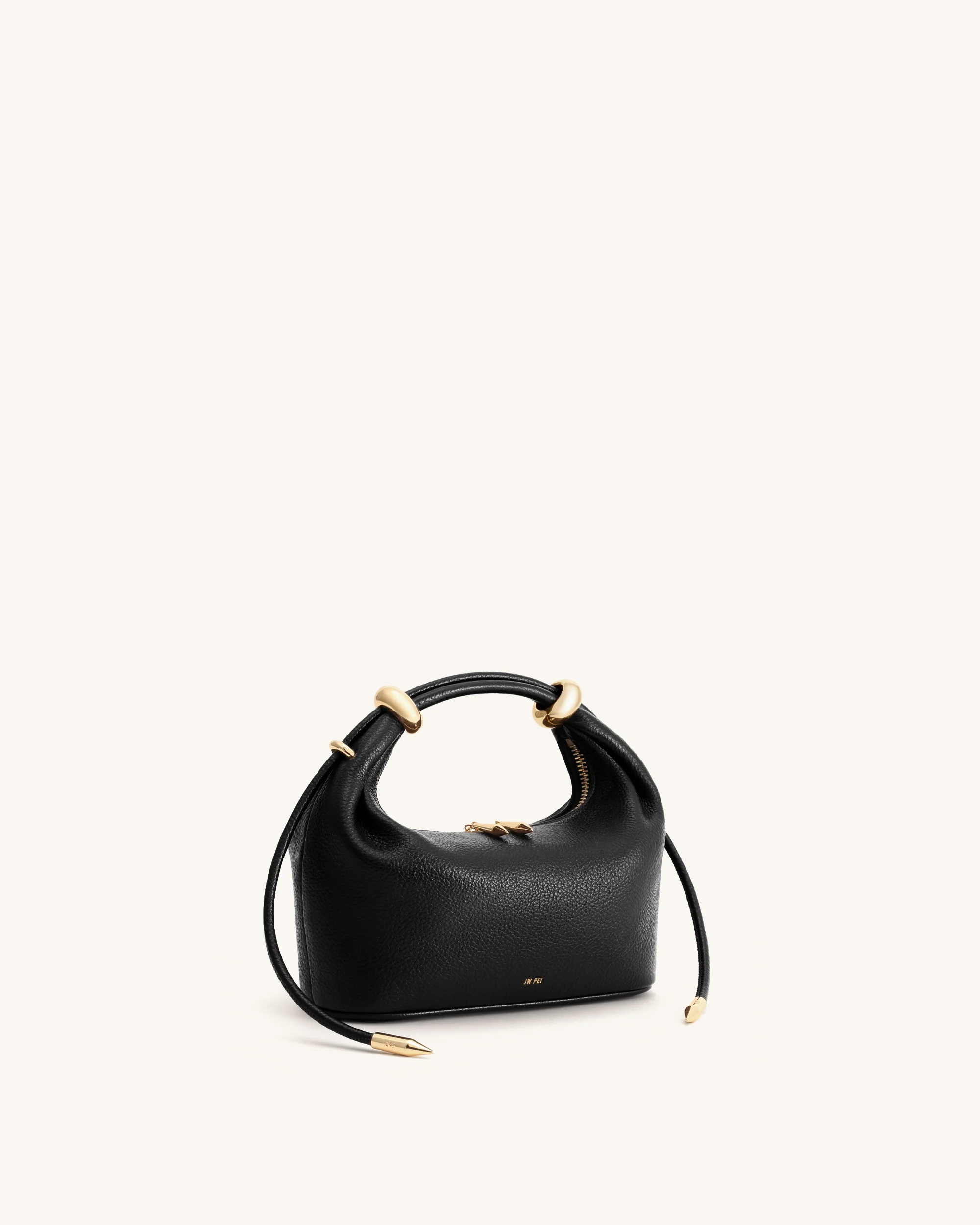 Ellie Metal Ring Embellished Top Handle Bag - Black - Image 4