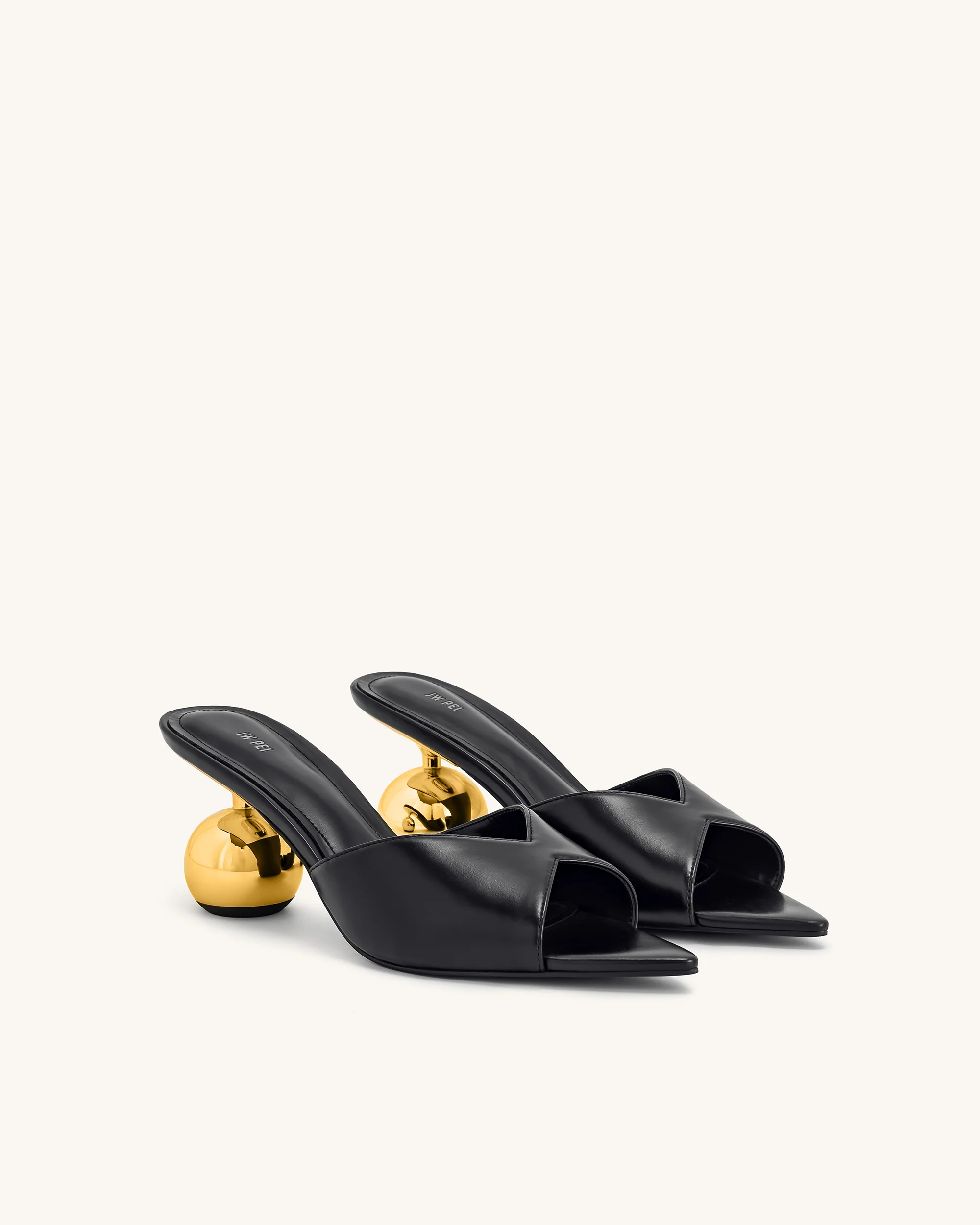 Ellie Sphere Heel Mules - Black - Image 3