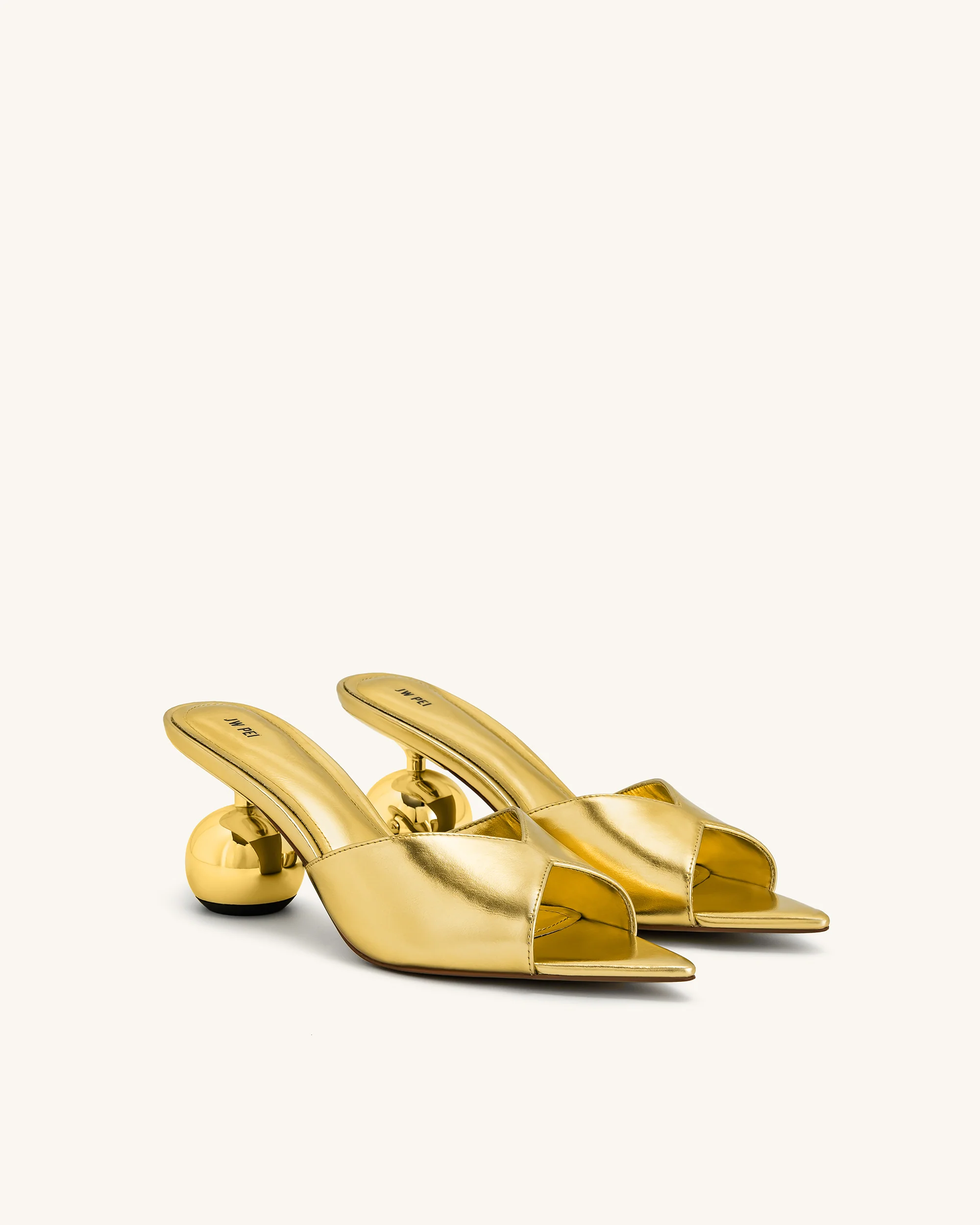 Ellie Sphere Heel Mules - Gold - Image 3