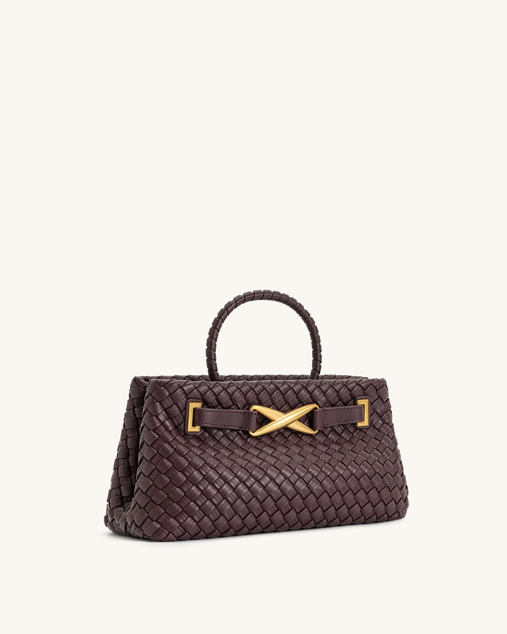 Elora Woven Tote Bag - Deep Burgundy - Image 2