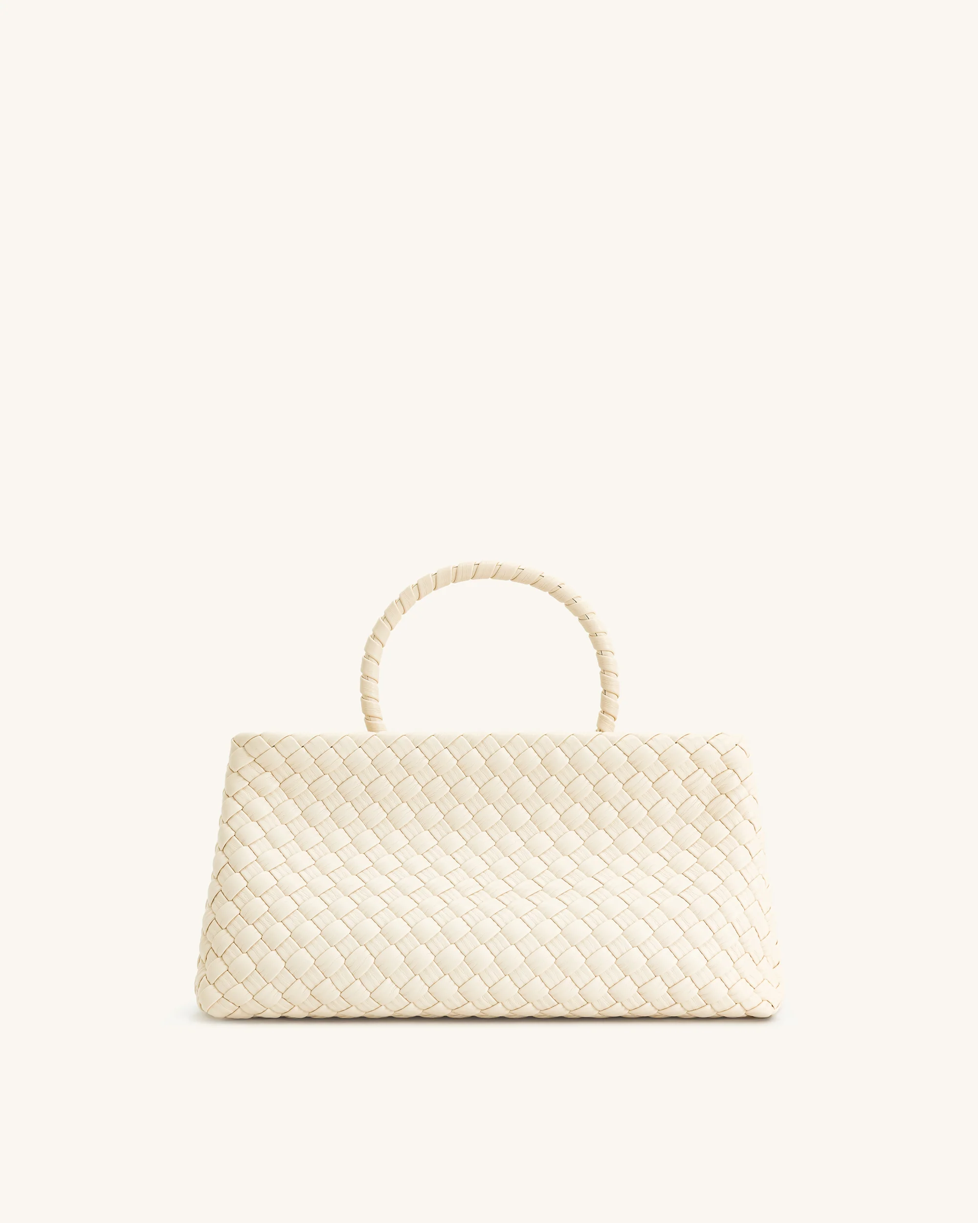Elora Woven Tote Bag - White - Image 4