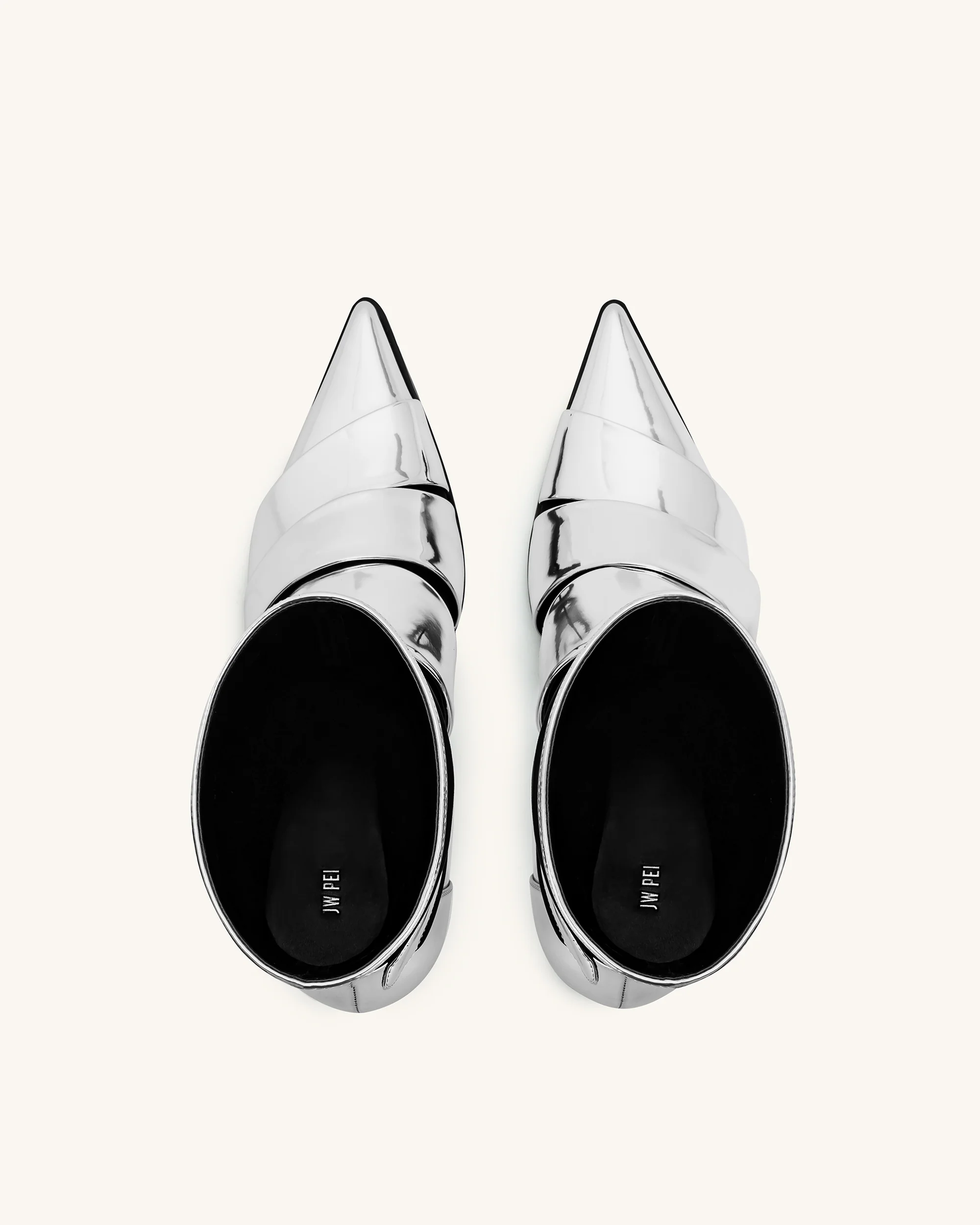 Emily Strap Ankle Boots - Silver - Image 3