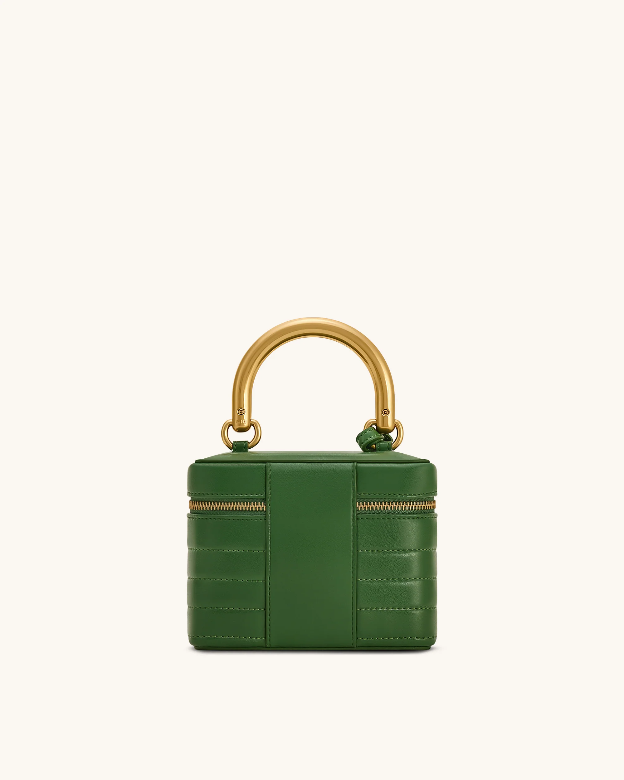 Evelyn Quilted Box Top Handle Bag - Green - Image 3