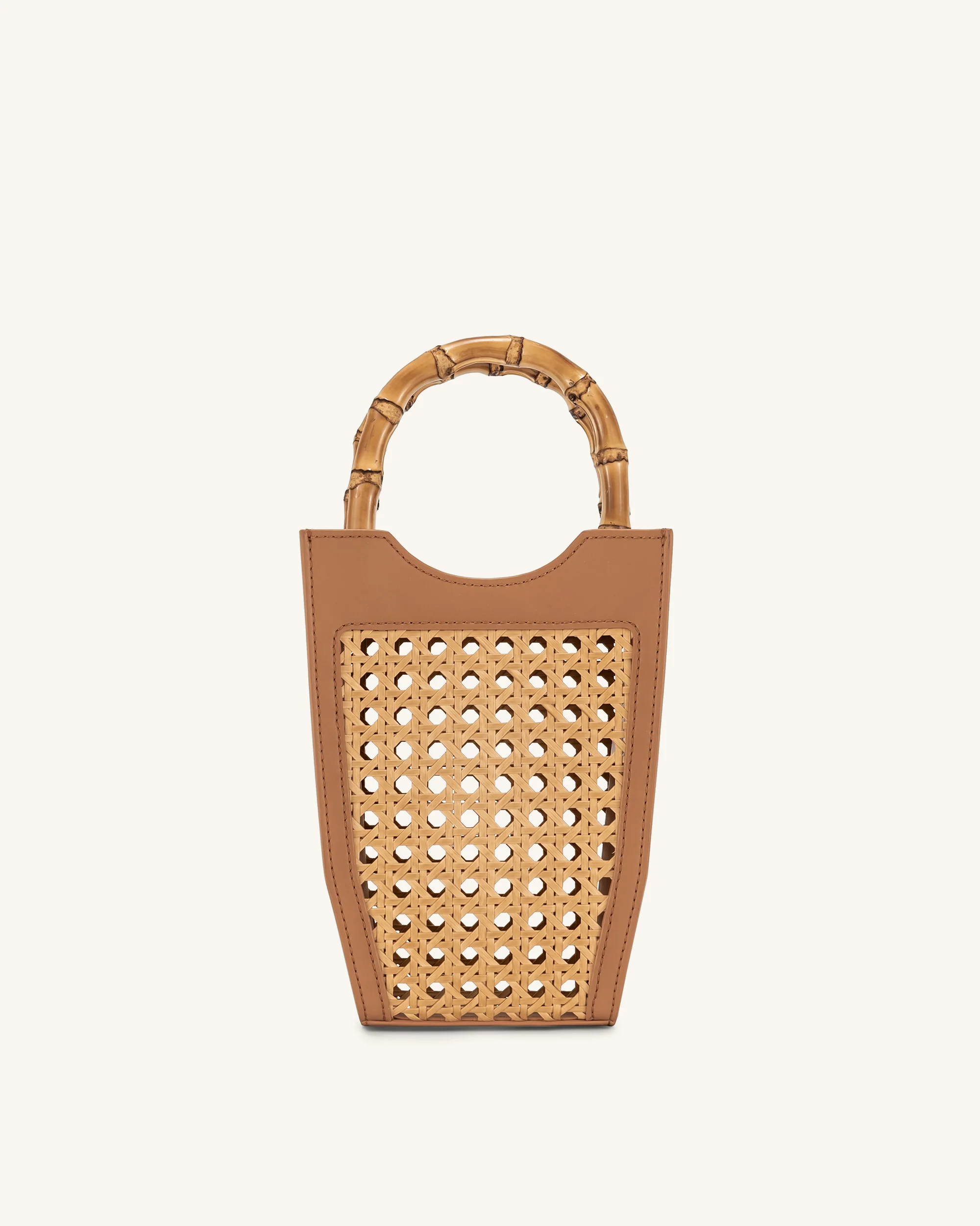 FEI Faux Bamboo Woven Phone Bag - Brown - Image 5